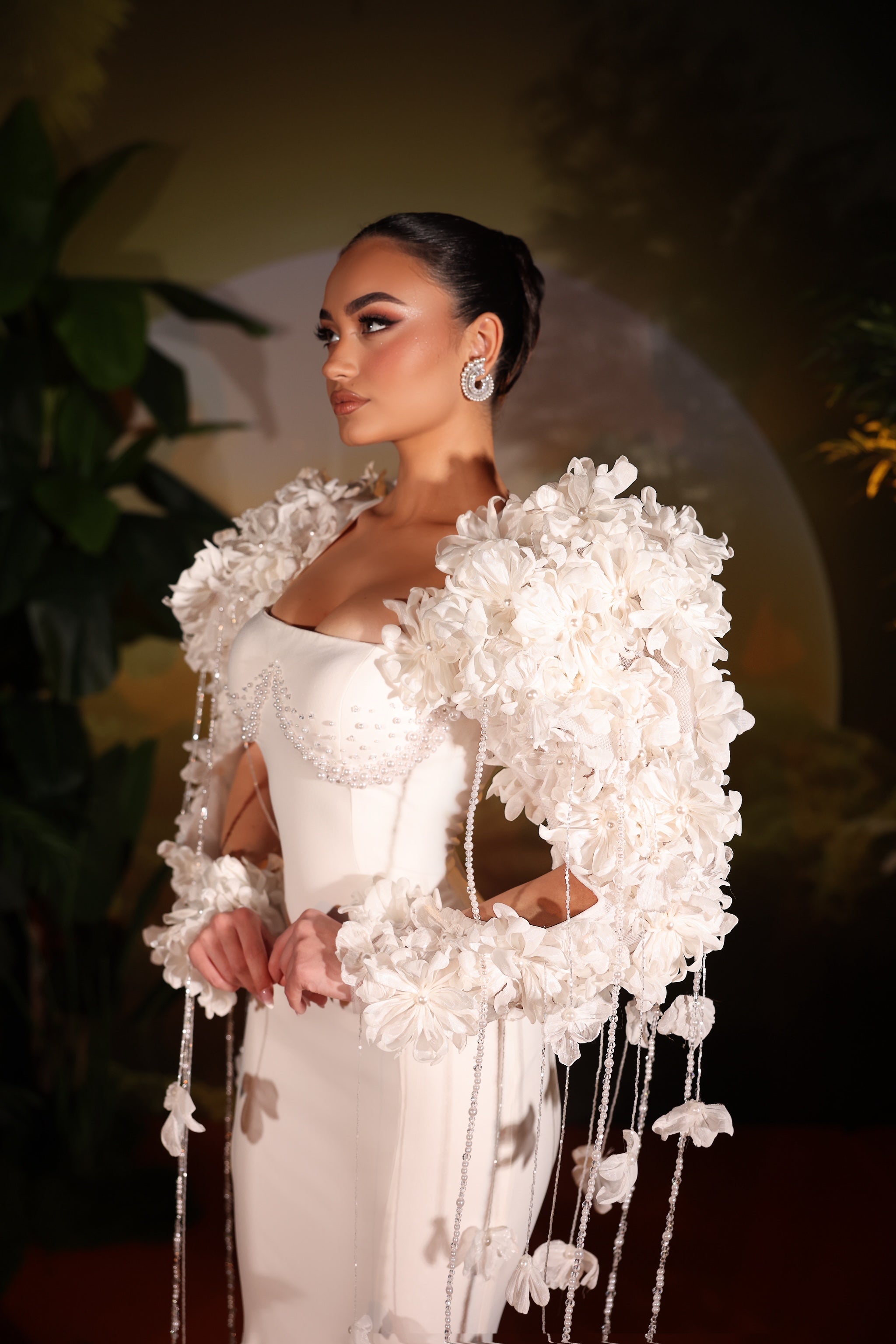 Eleona - White Floral Gown