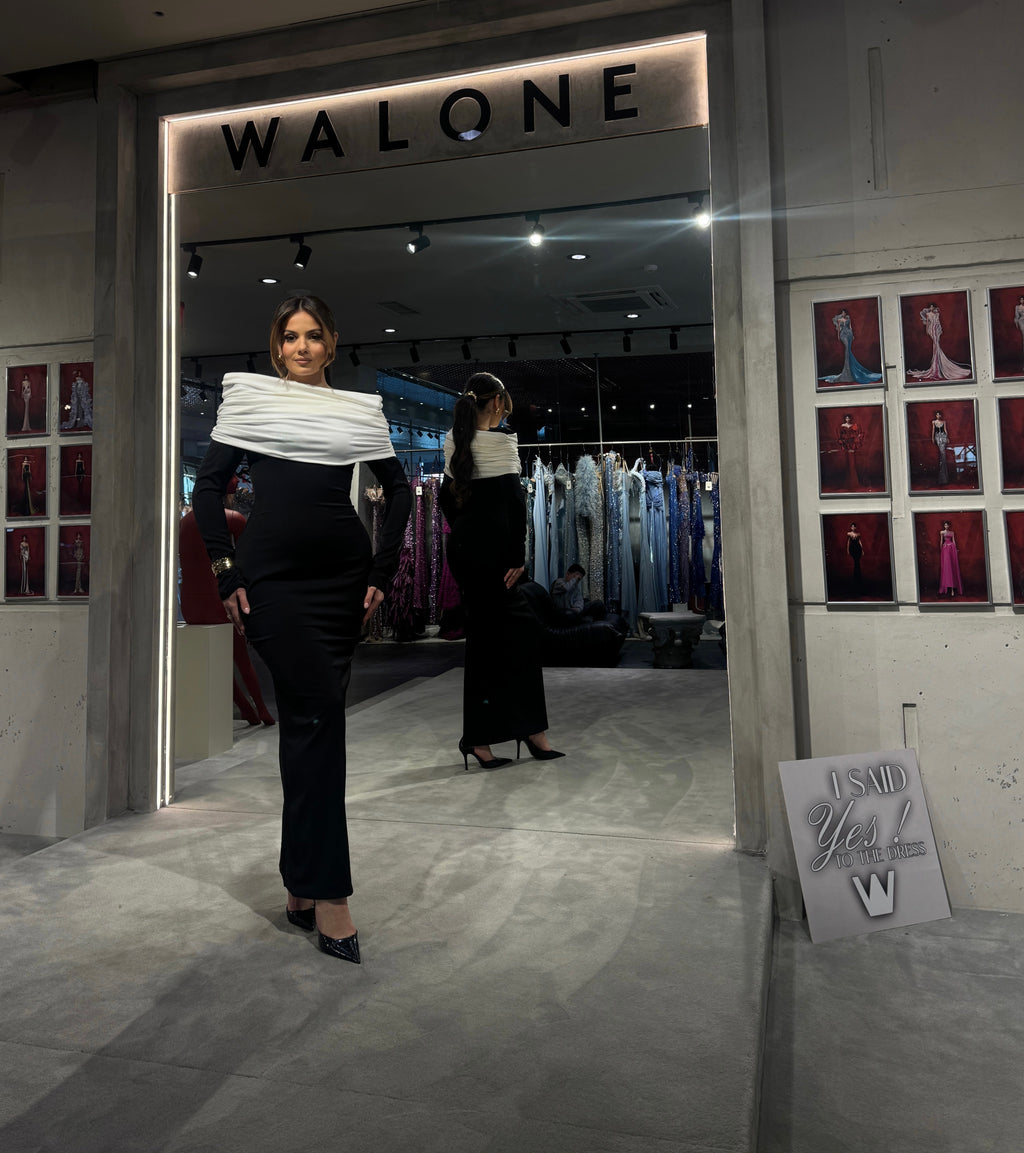 Black & White Midi Dress