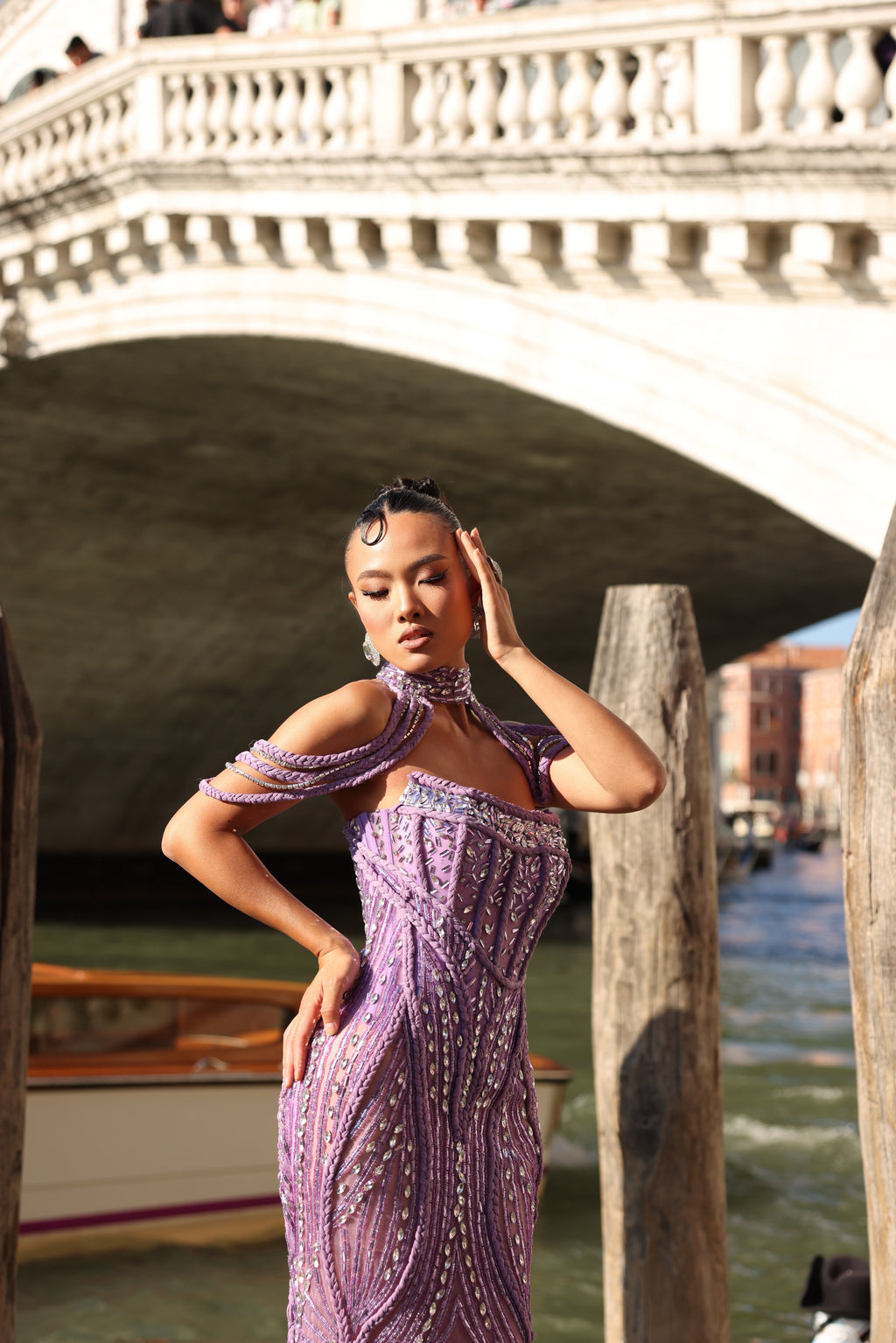 Ronita - Braided Gown with Crystal Collar