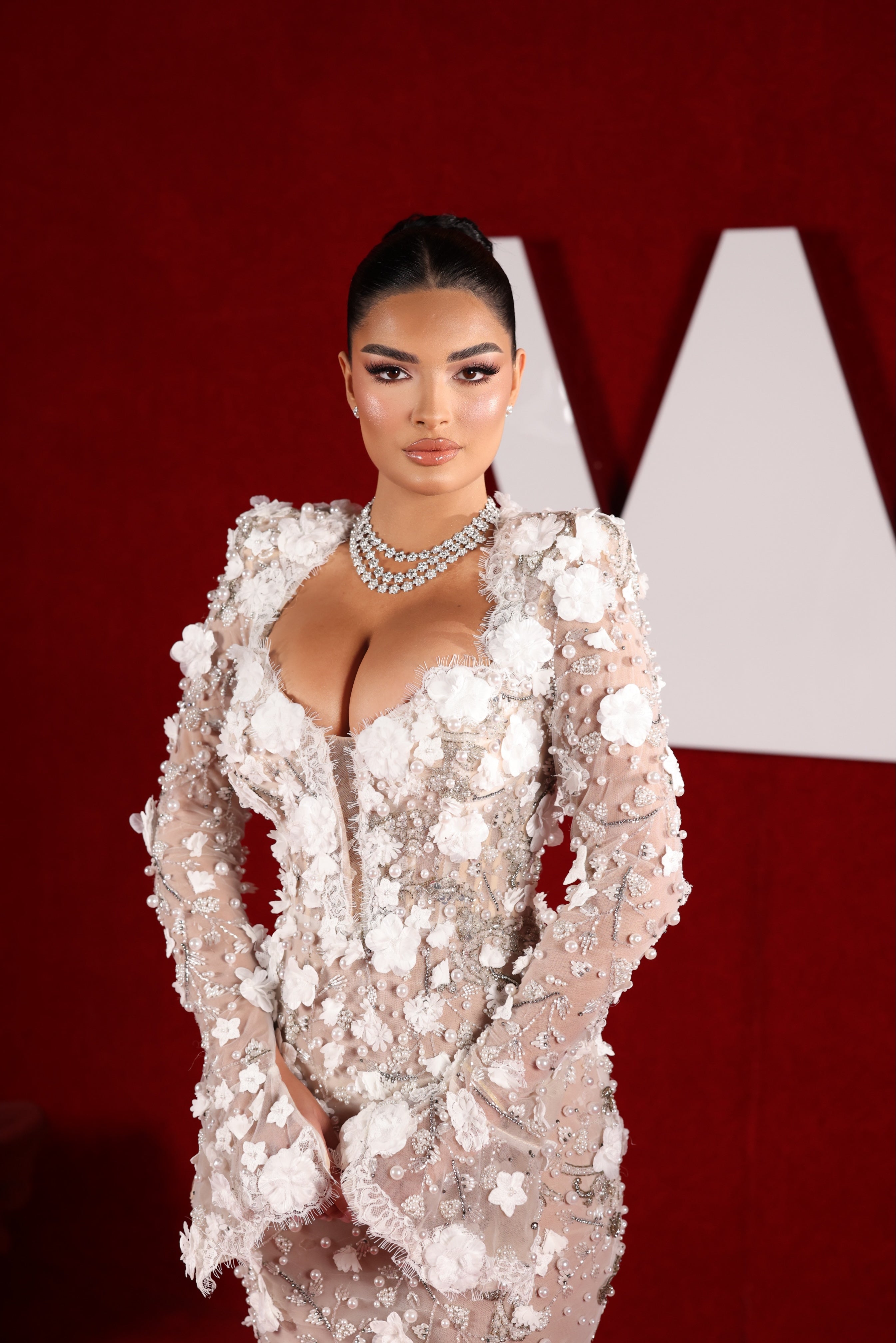 Vanessa - 3D Floral Pearl Corset Mermaid Gown