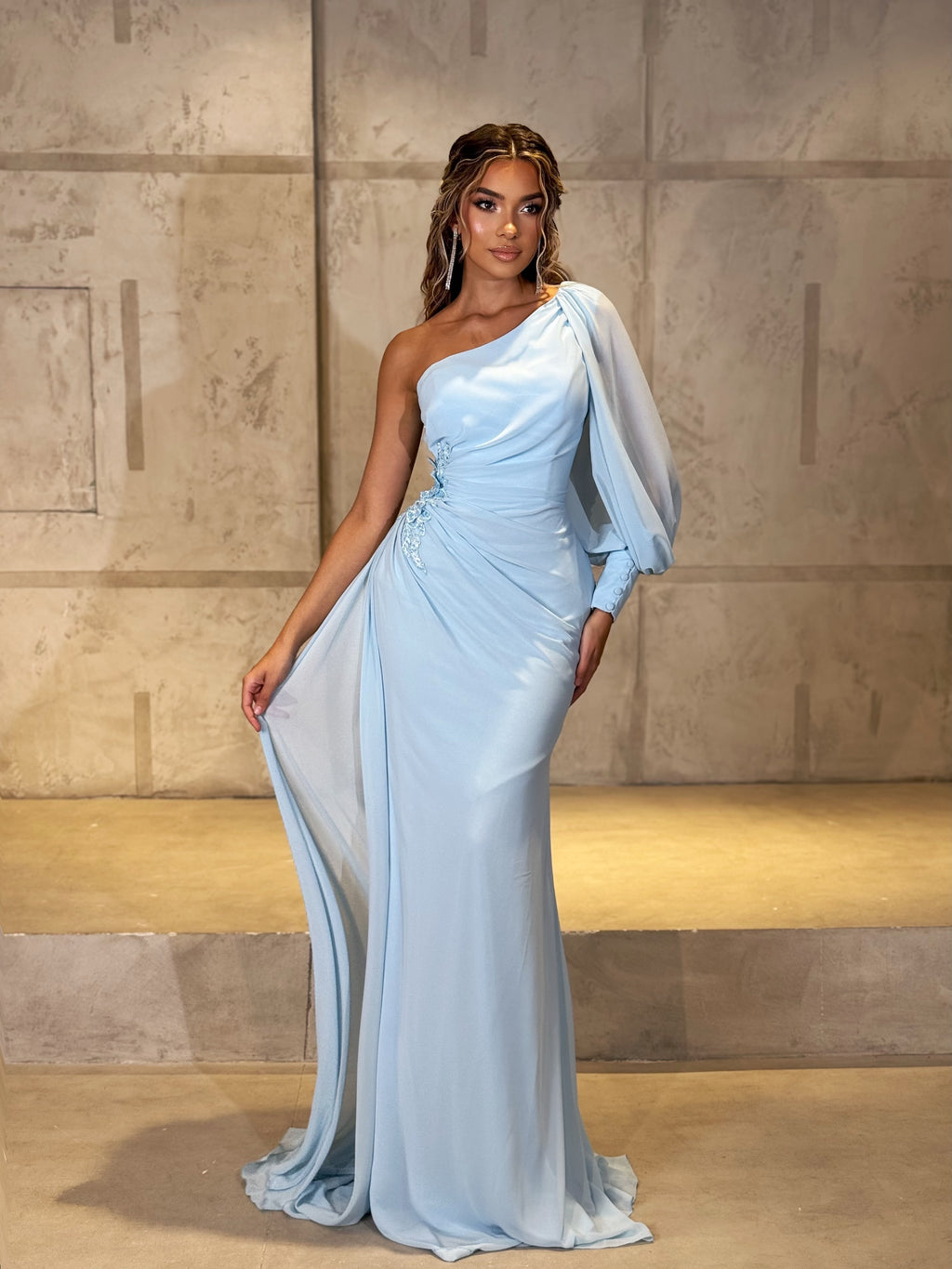 Lèana - One Shoulder Drape Gown