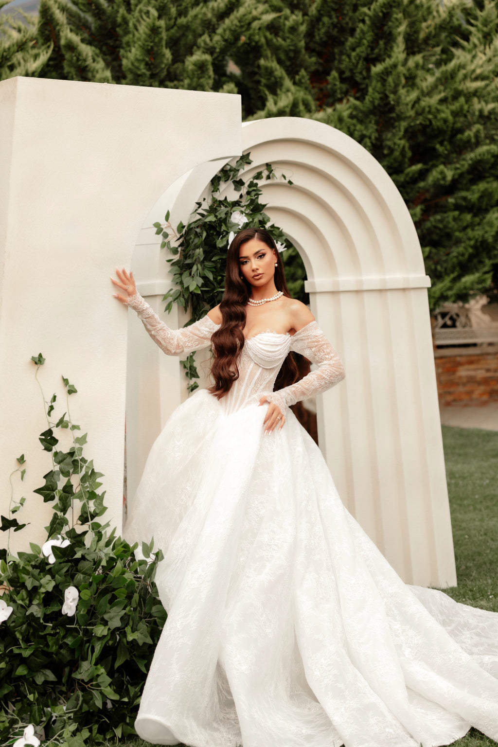 Vivienne - Off Shoulder Lace Wedding Dress