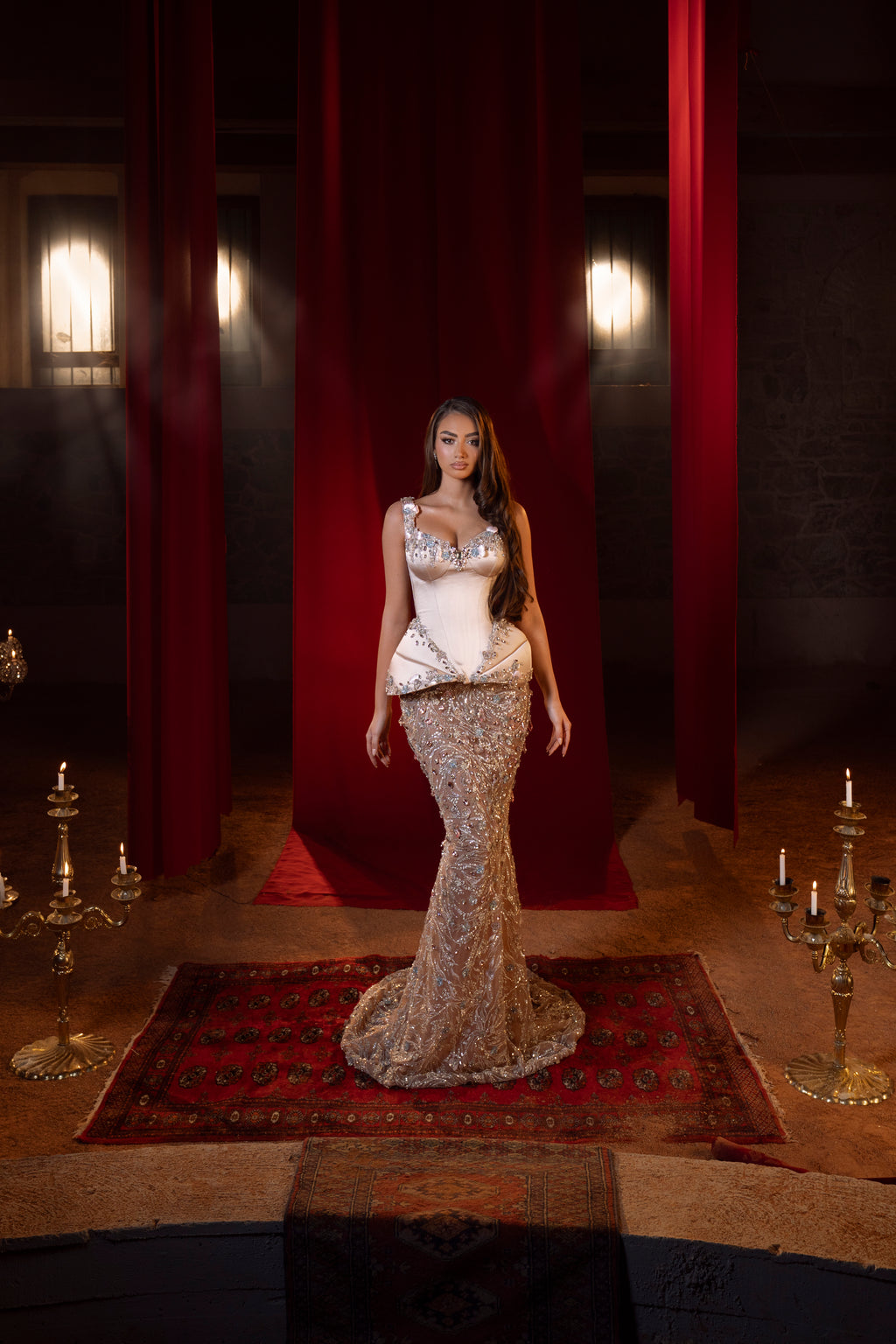 Emonda - Embellished Corset Mermaid Gown