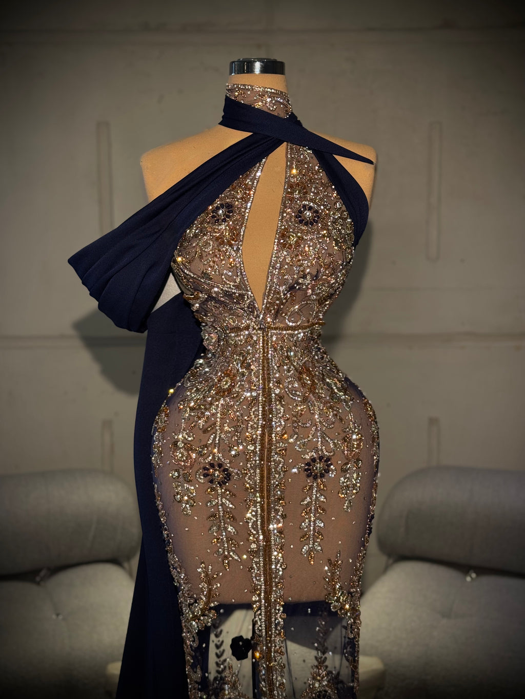Zahrina – Black Embellished Gown