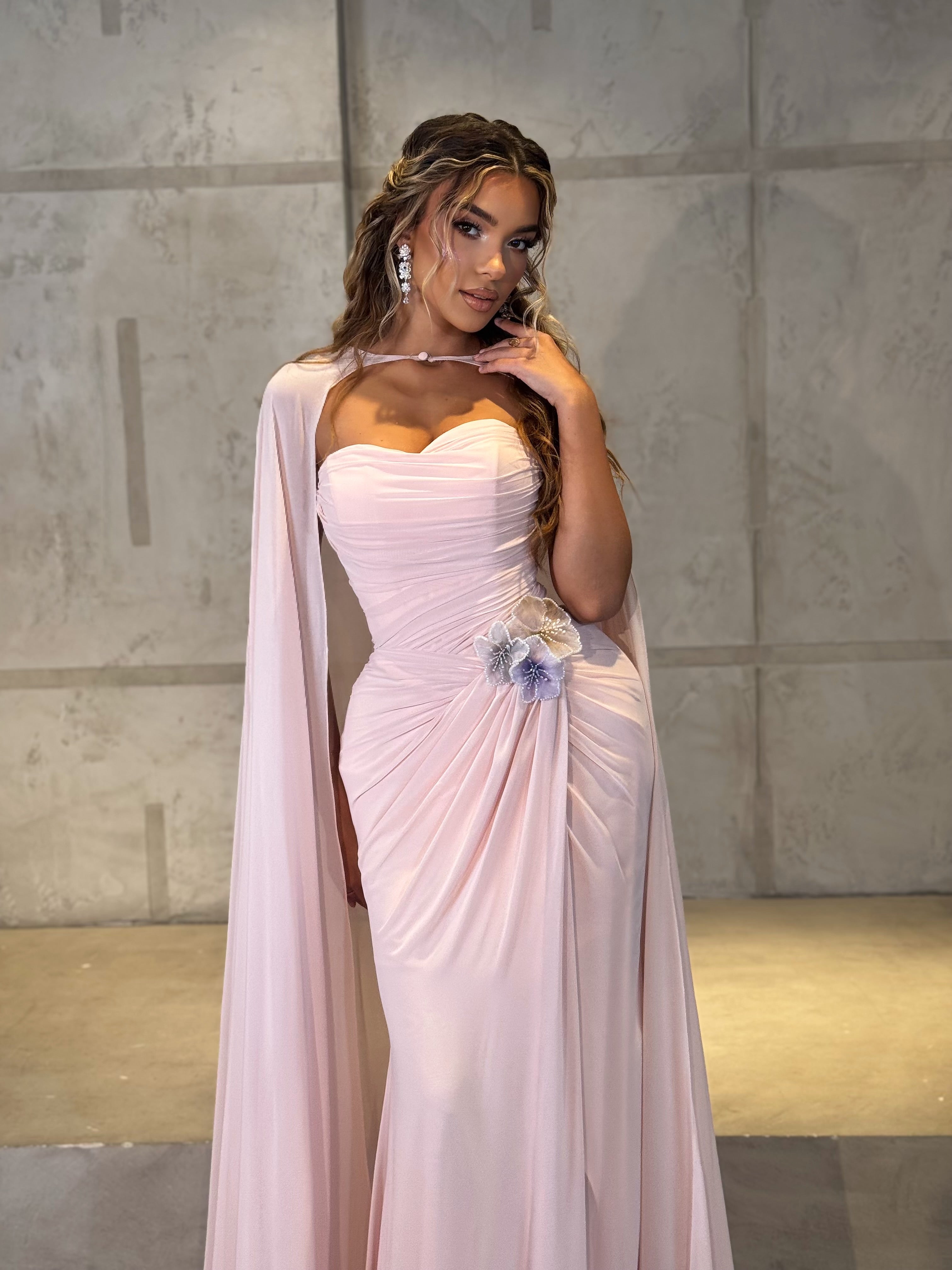 Elora - Draped Cape Gown