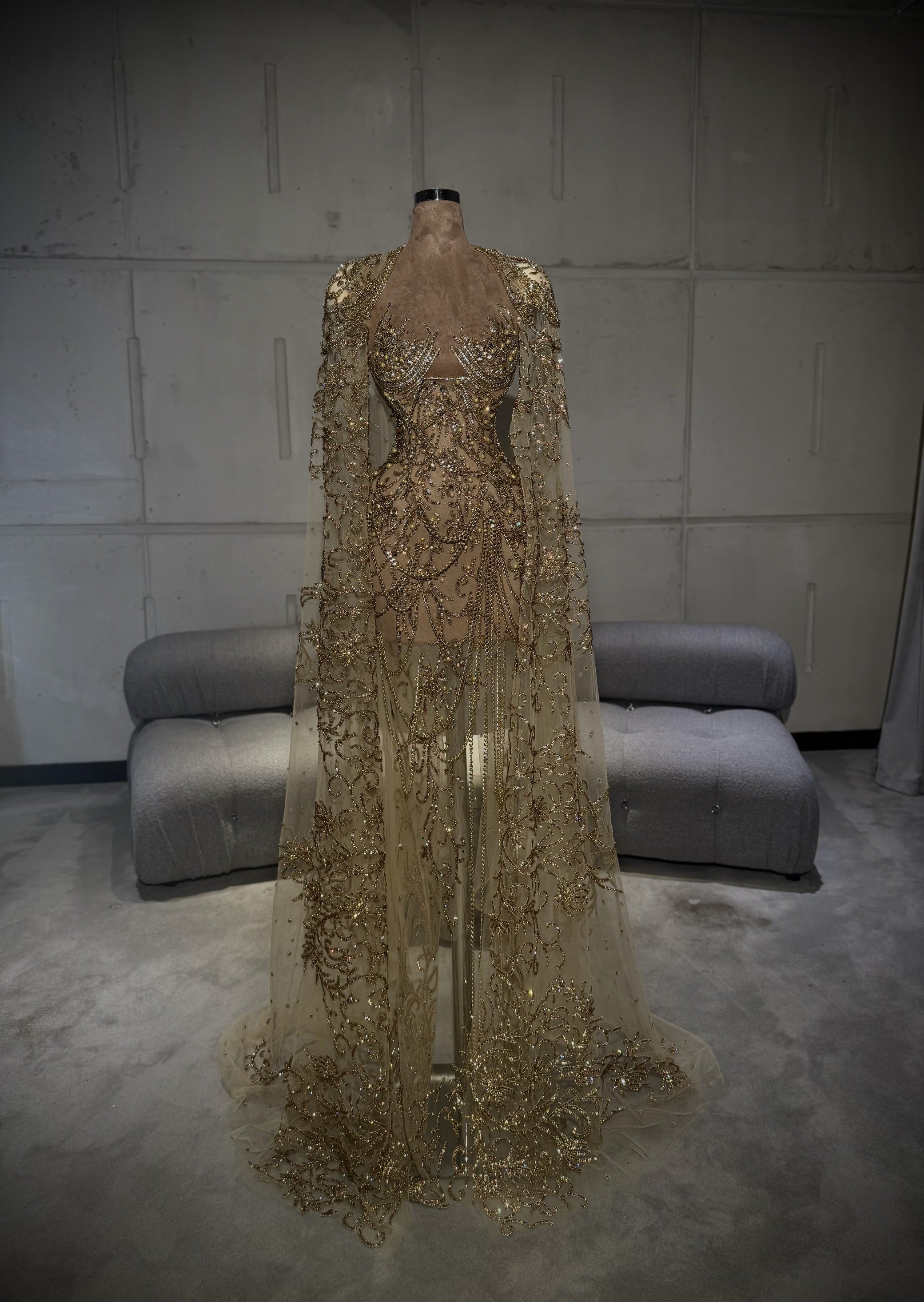 Alaïa - Gold Embroidered Gown
