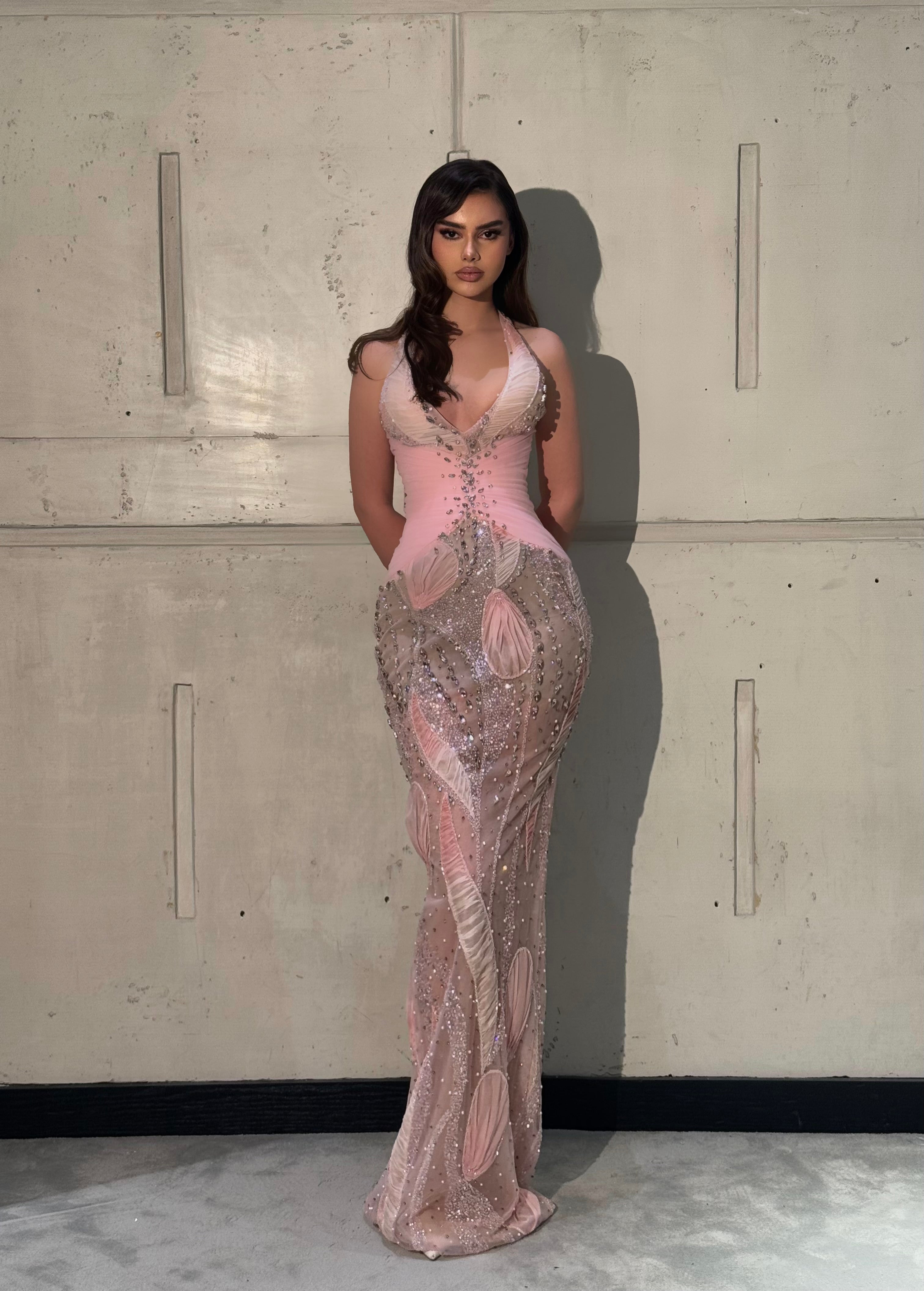 Eraia - Beaded Halter Gown  Walone LLC