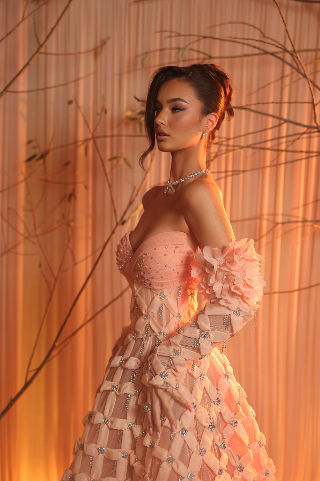 Elyara - Strapless Pink Ball Gown