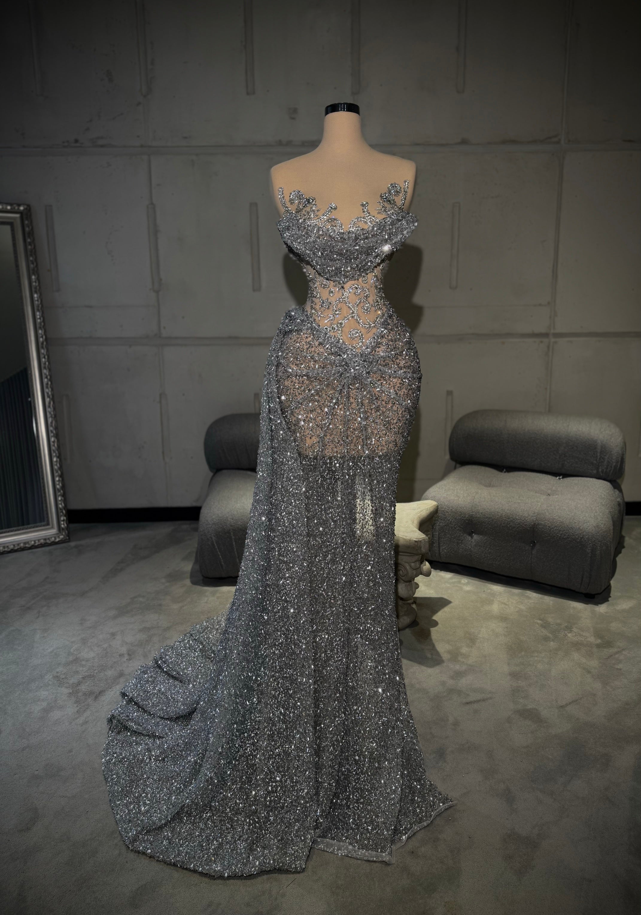 Ava - Strapless Embellished Gown