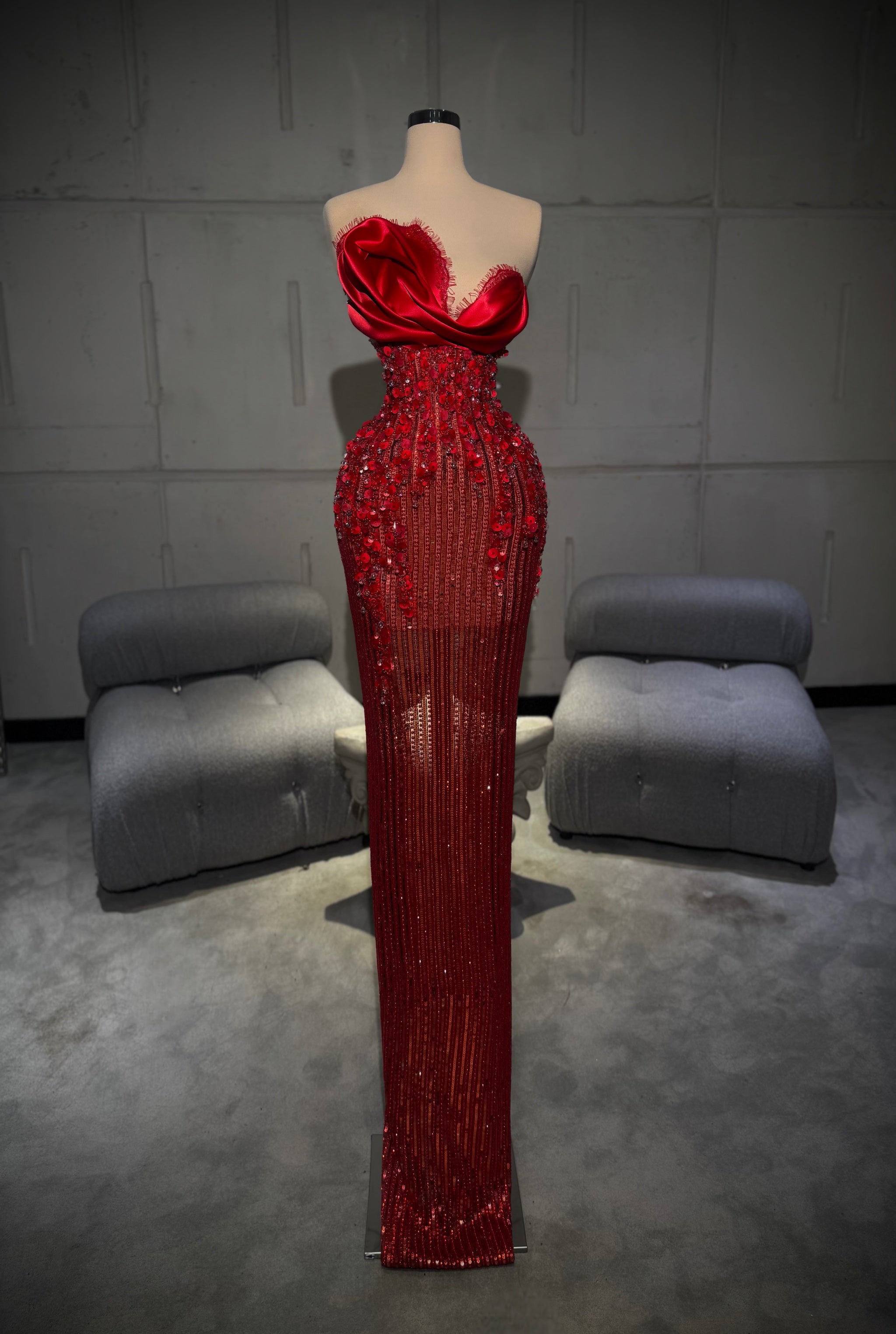 Fioráh - Red Strapless Gown
