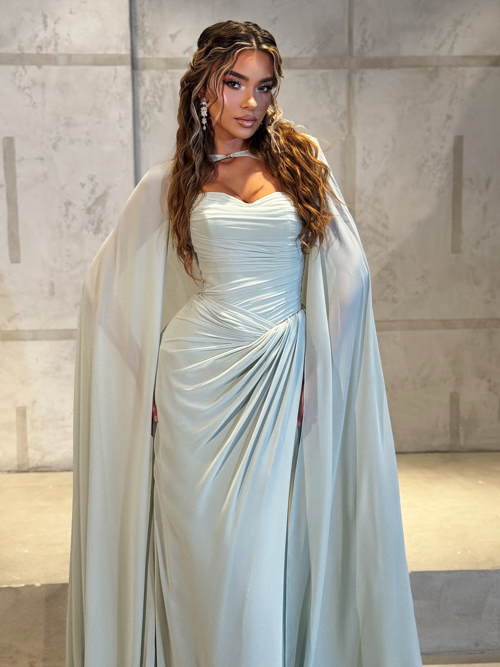 Elora - Draped Cape Gown