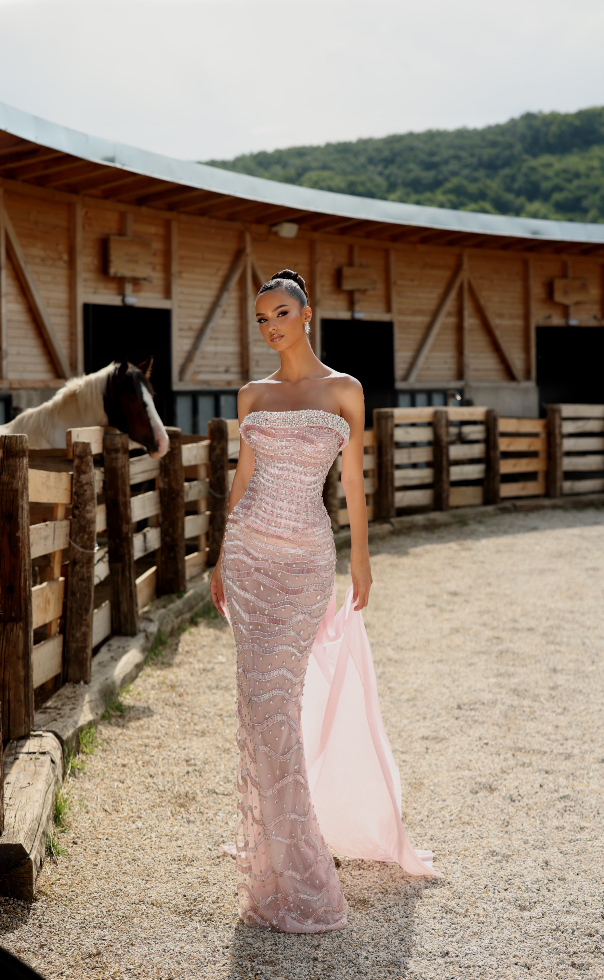 Linnea - Strapless Embellished Gown