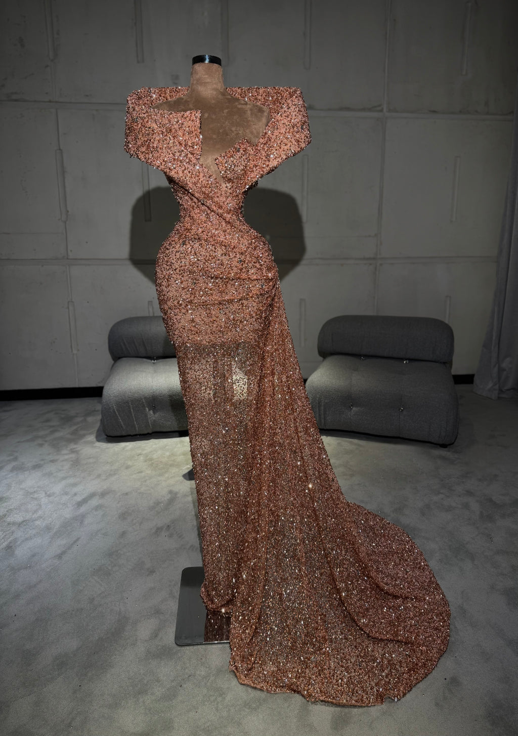 Eddina - Sculpted Off-Shoulder Gown