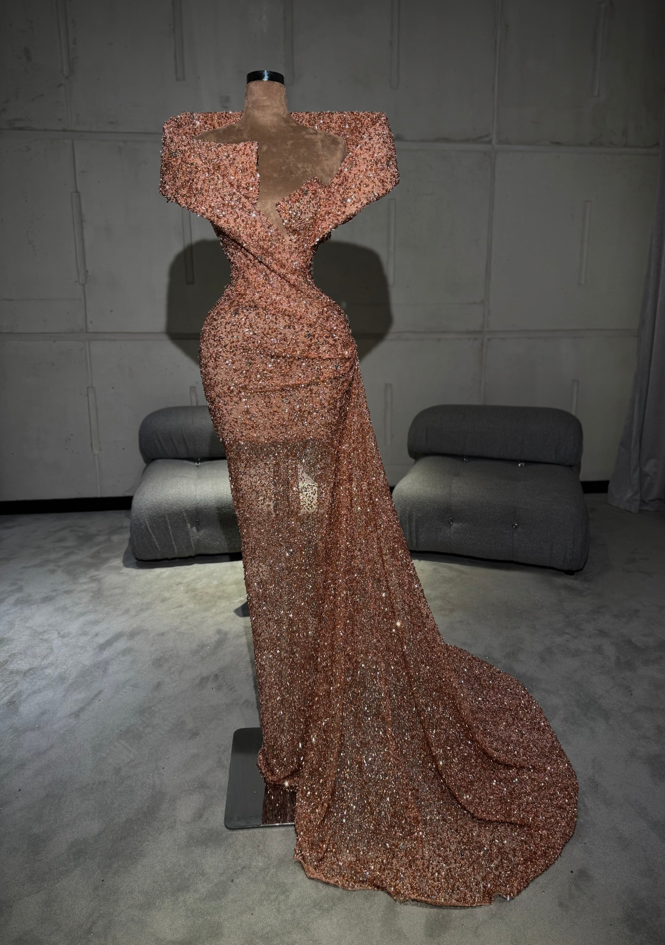 Eddina - Sculpted Off-Shoulder Gown