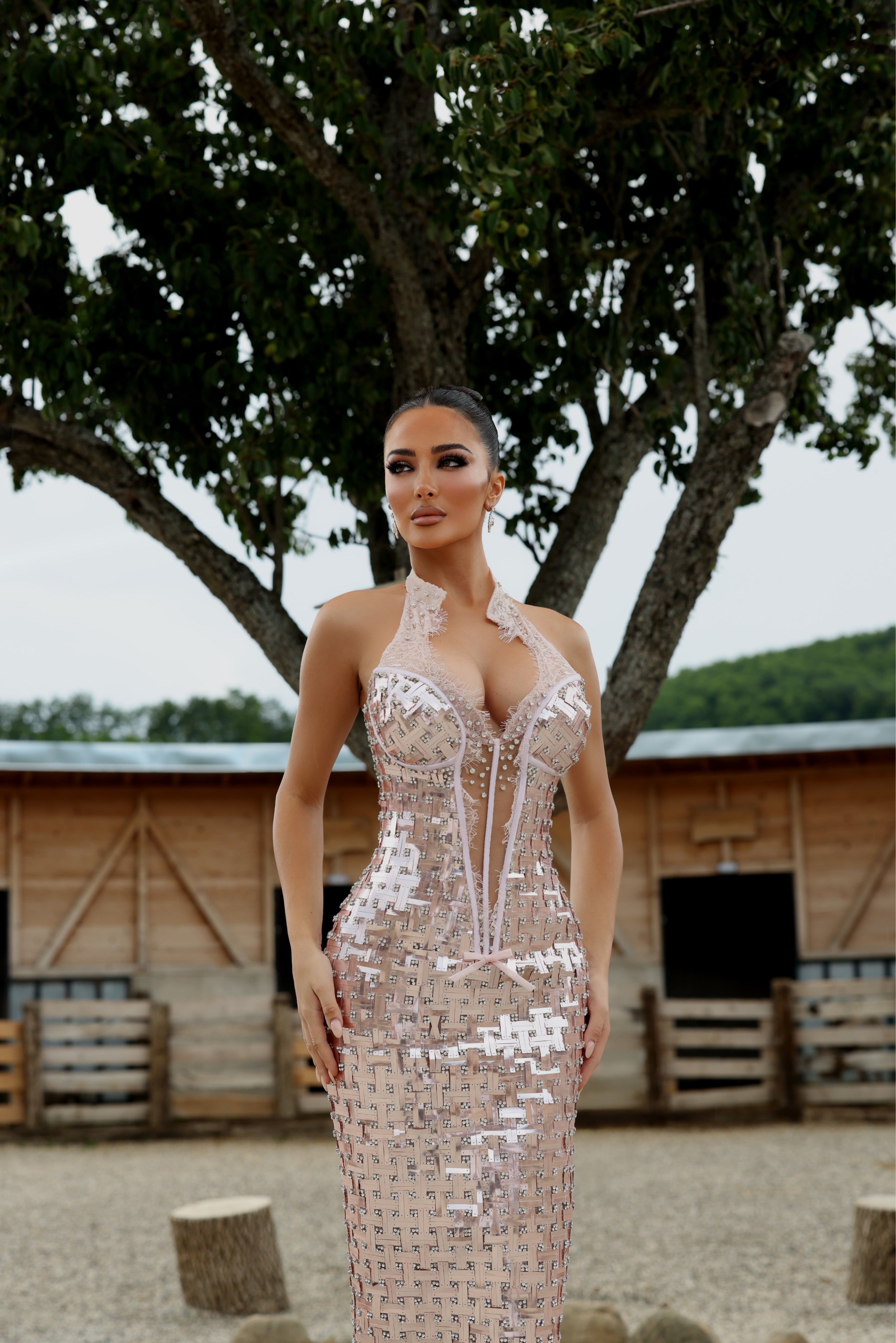 Nelia - Mirror Halter Gown