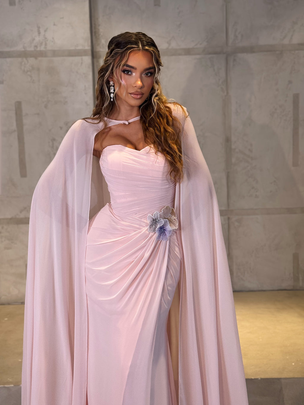 Elora - Draped Cape Gown