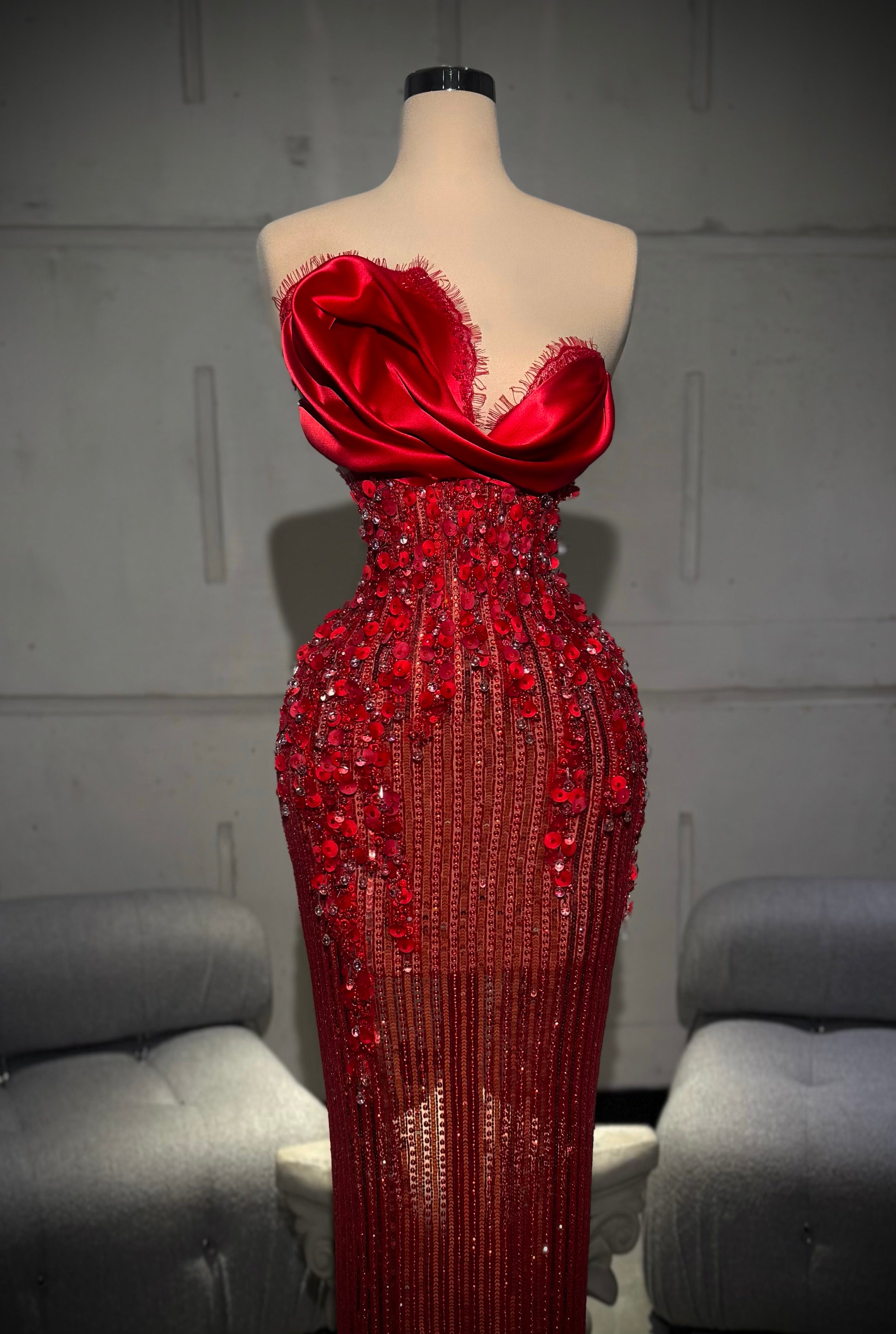 Fioráh - Red Strapless Gown