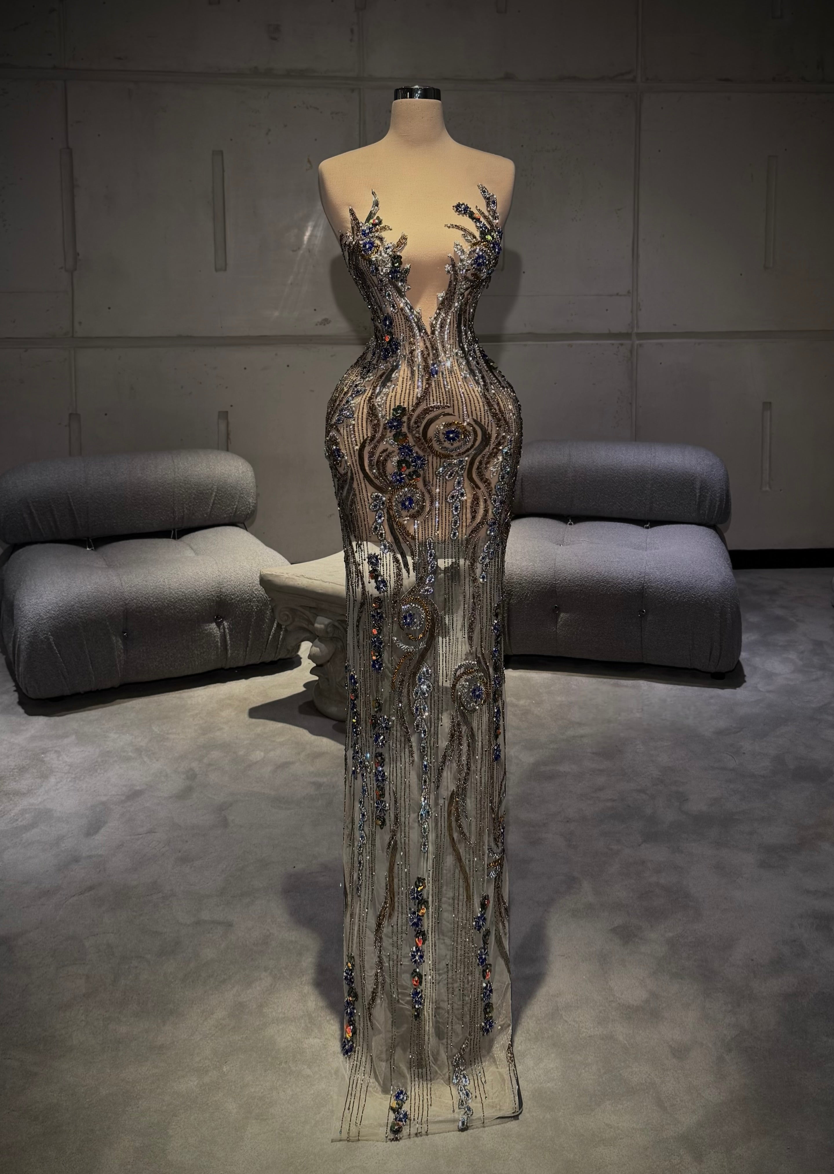 Josèla - Strapless Embellished Gown