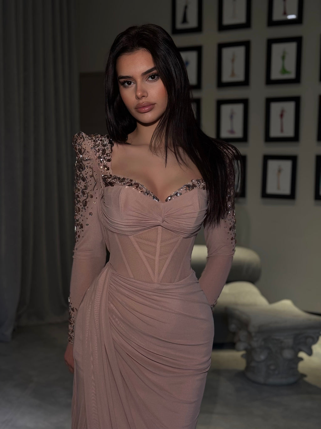 Eliara - Long Sleeve with Embellished Shoulders