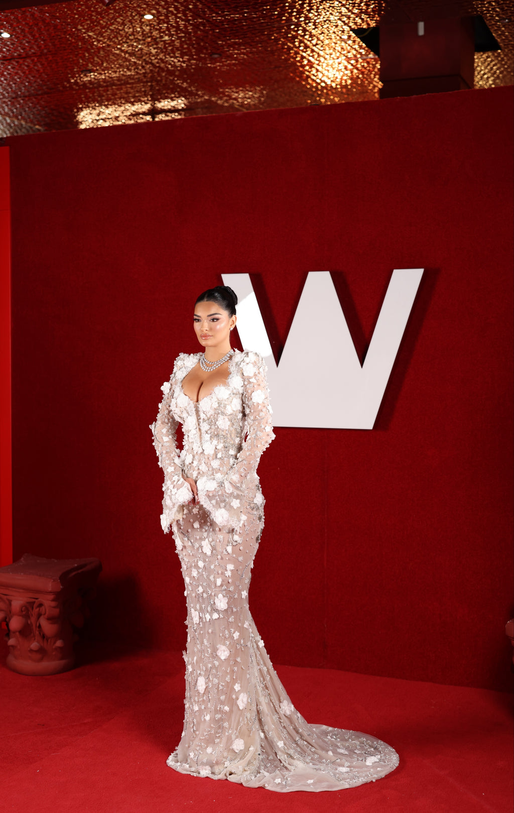 Vanessa - 3D Floral Pearl Corset Mermaid Gown