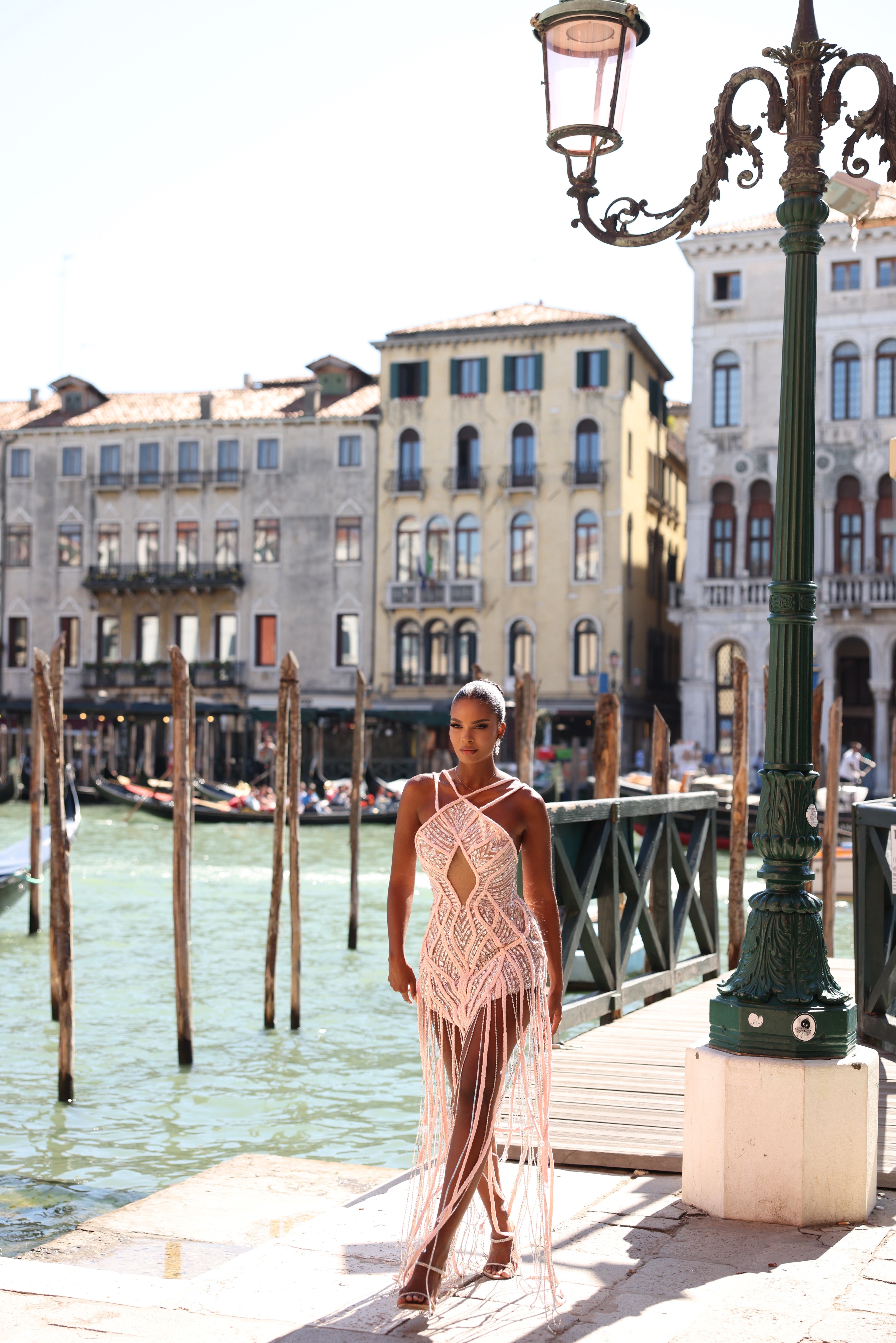 Maristella - Beaded Fringe Mini Dress