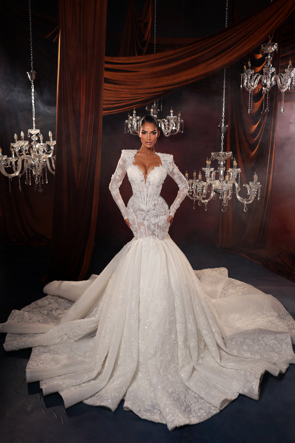 Long Sleeve Lace Mermaid Dress