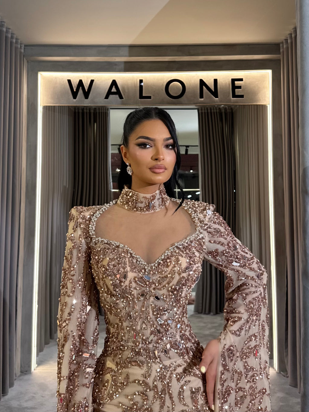 Rose Dust Feathered Gown