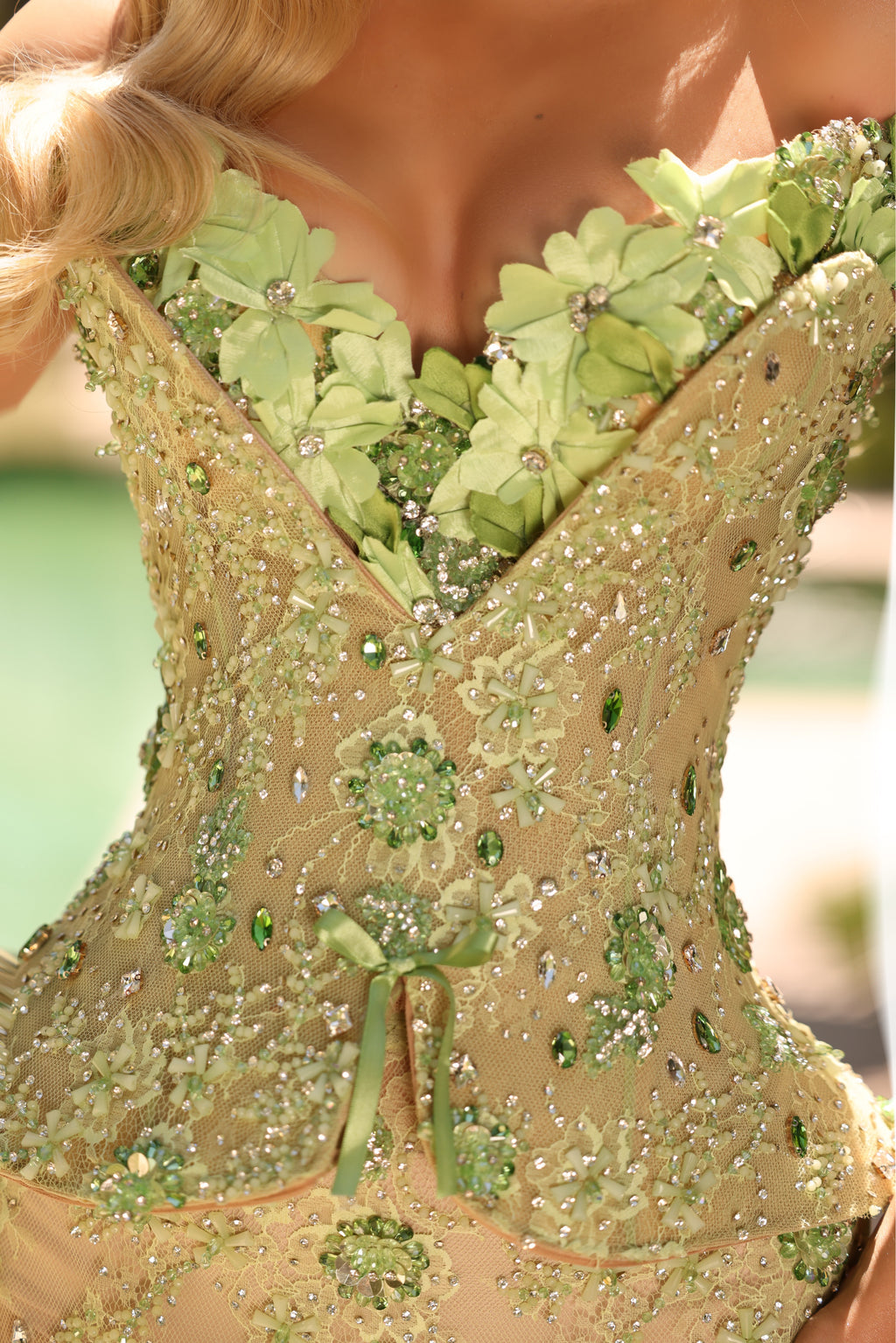 Ermira - Floral Crystal Off Shoulder Gown