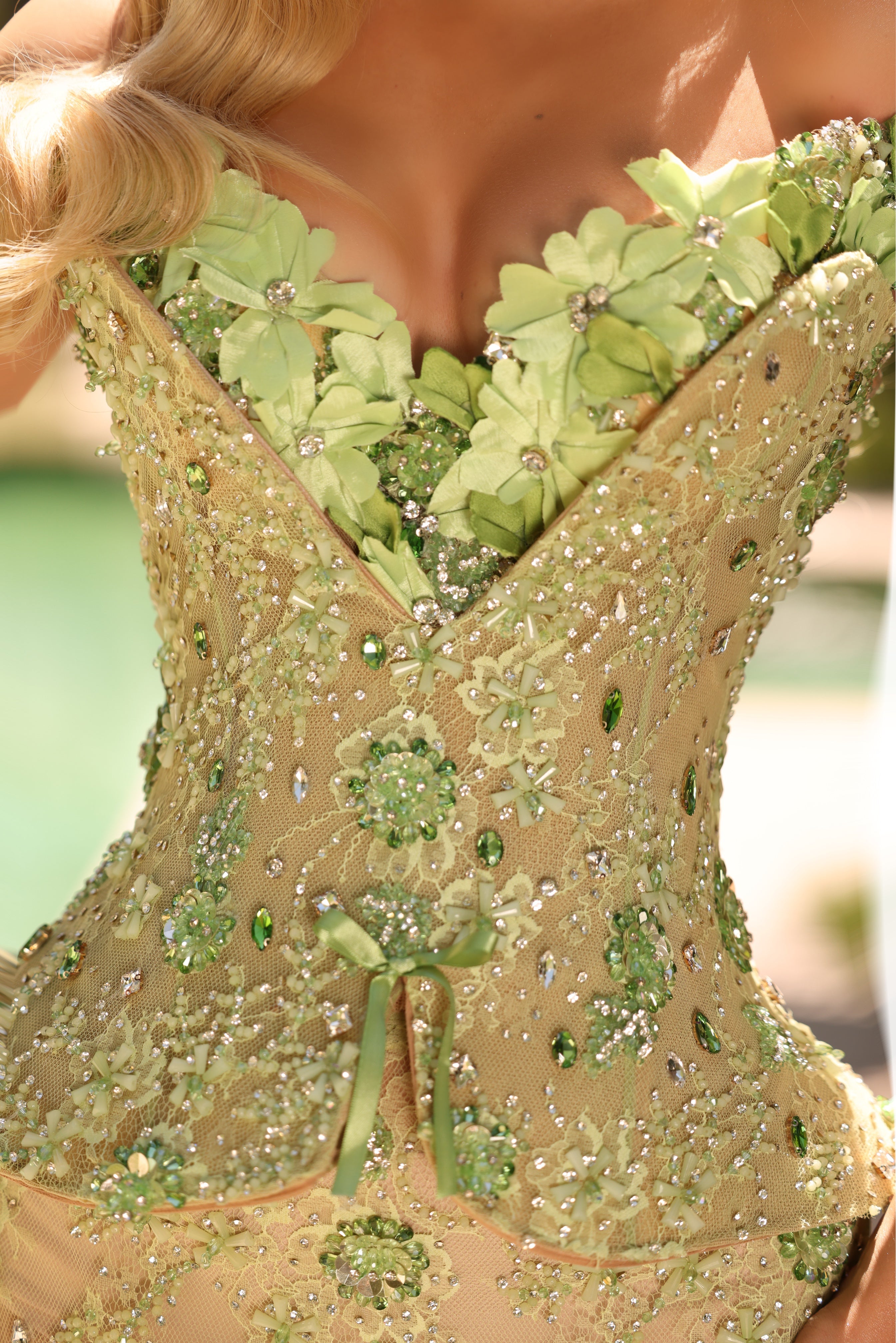 Ermira - Floral Crystal Off Shoulder Gown