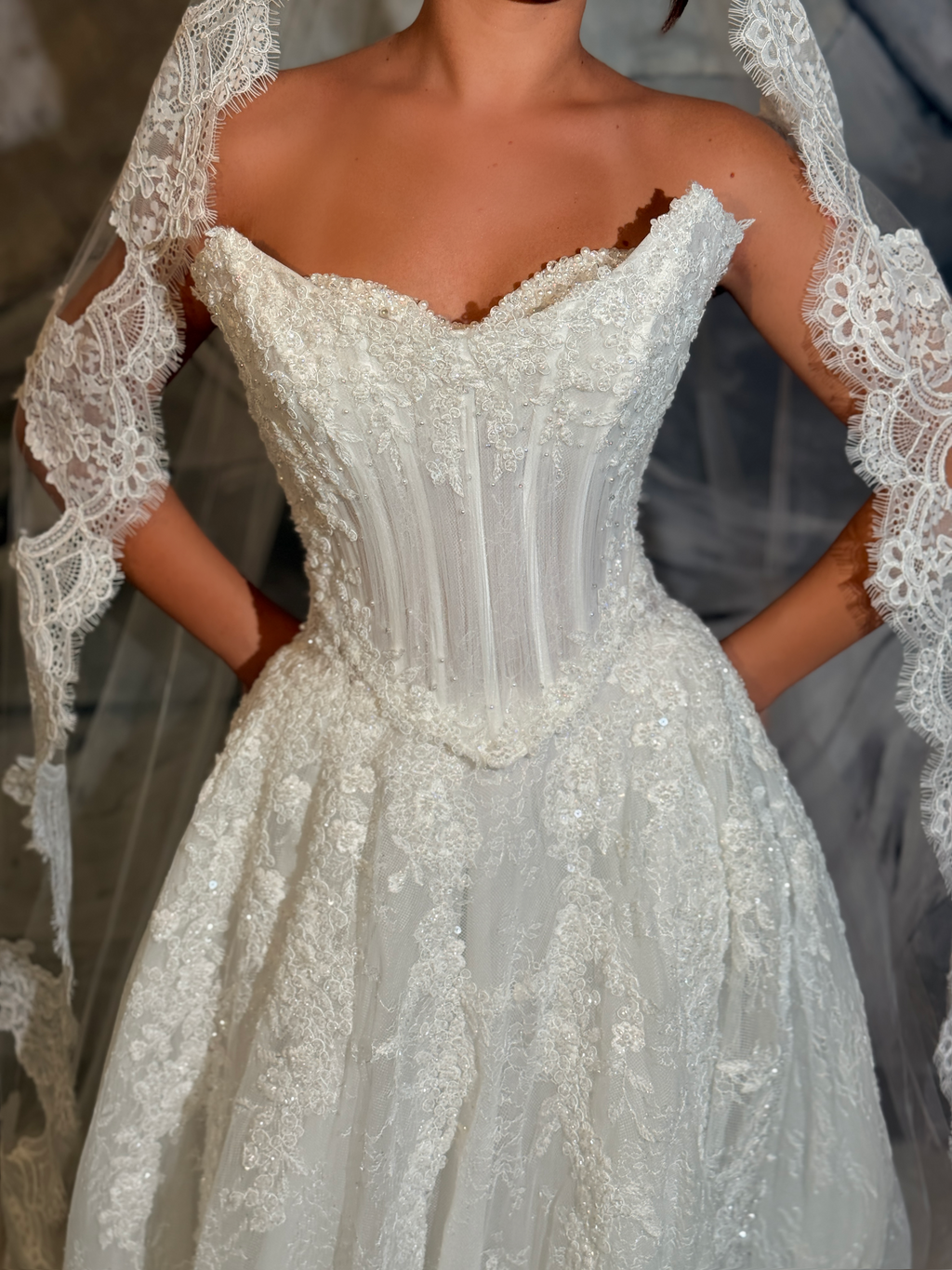 Liorena - Lace A line bridal gown
