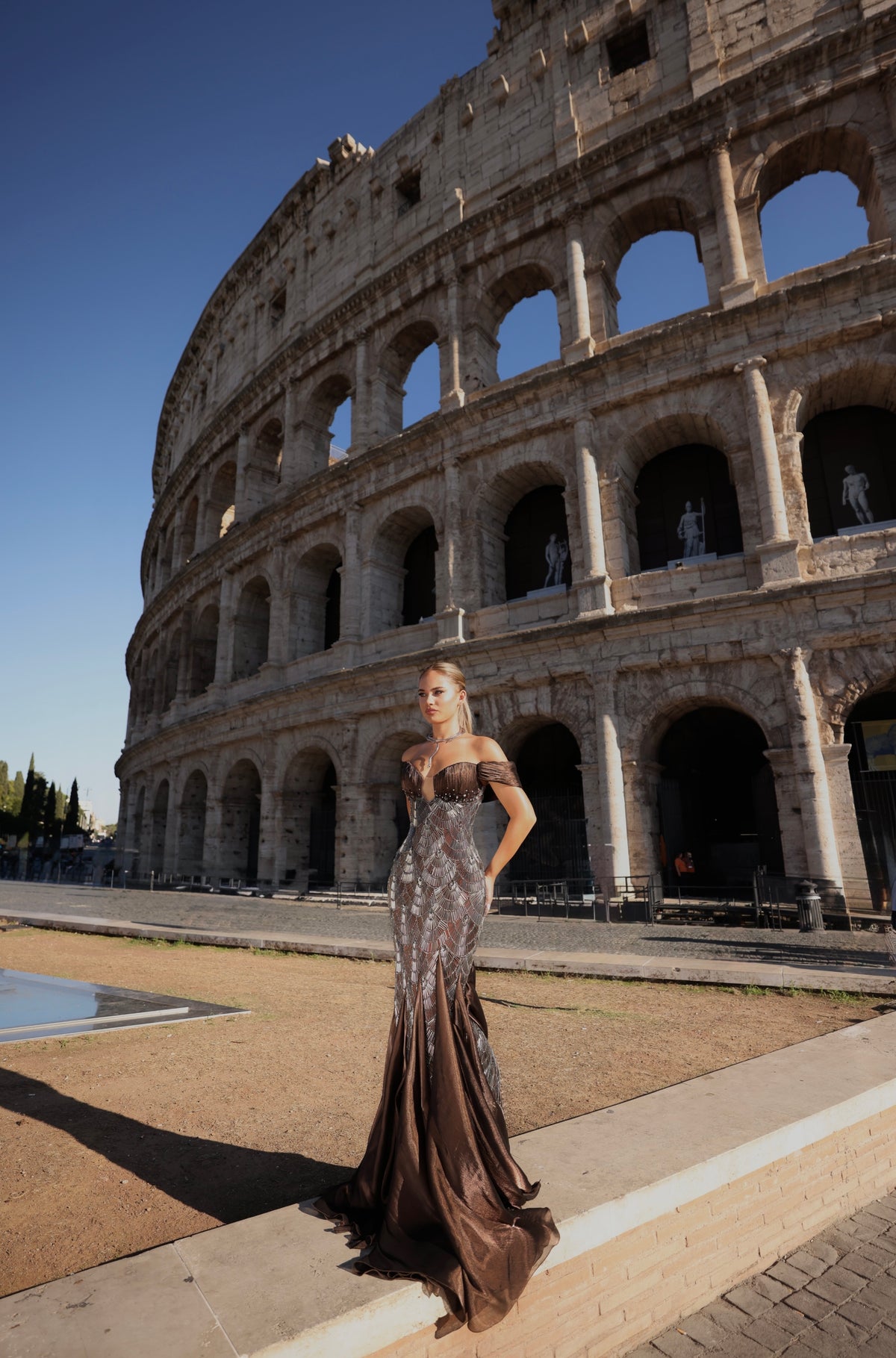 Erestina - Geometric beaded gown