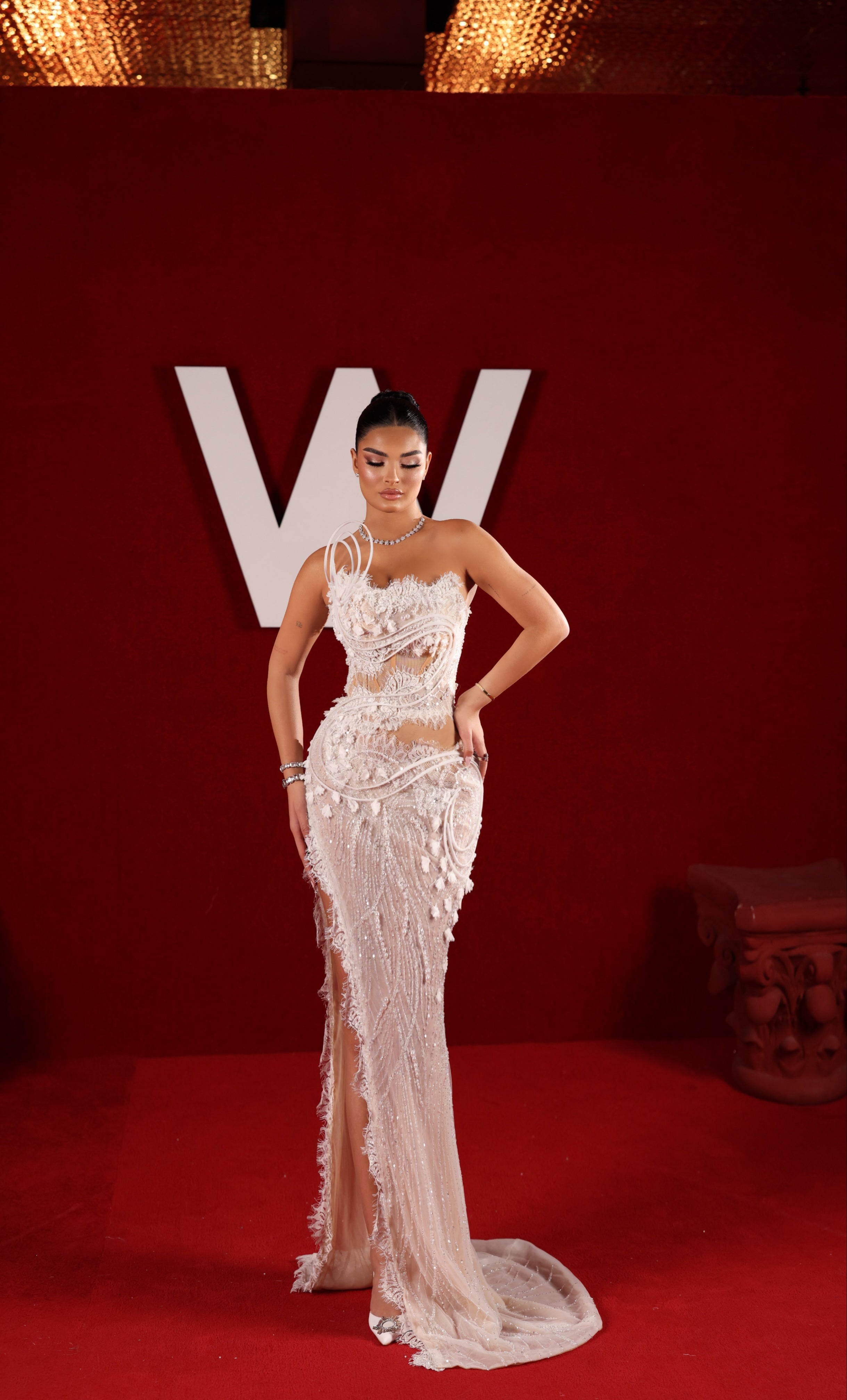 Lela - Asymmetric Cut Out Corset Gown Walone LLC Lela - Asymmetric Cut Out Corset Gown Walone LLC