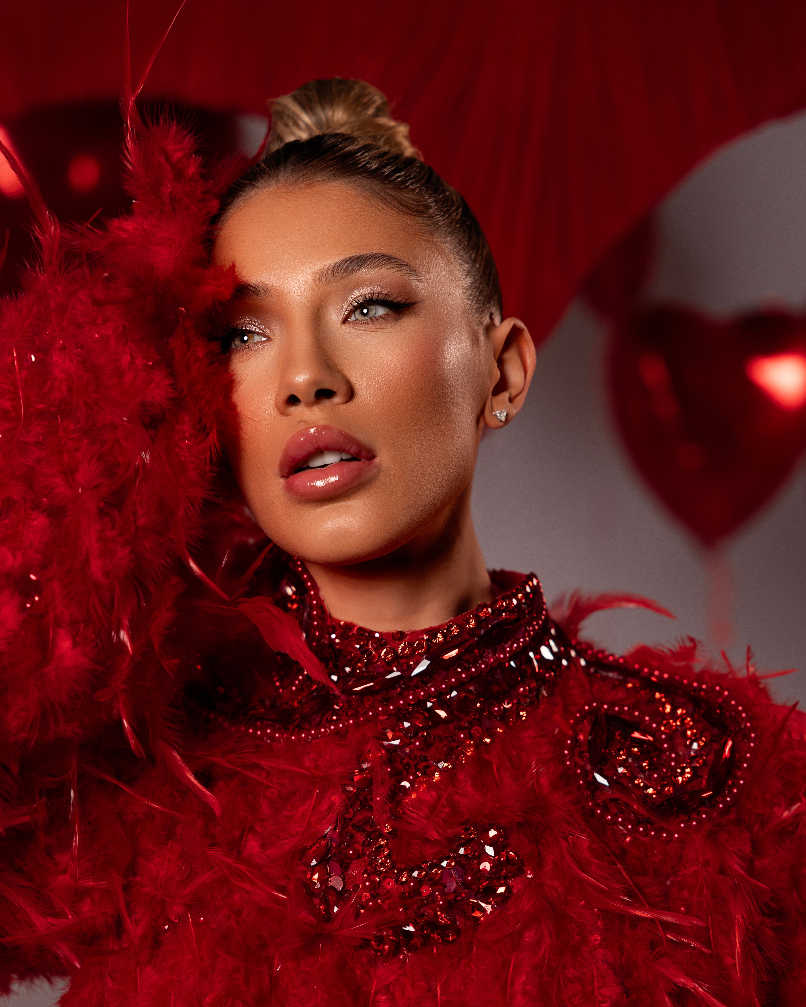 Short Feathered Beaded Dress