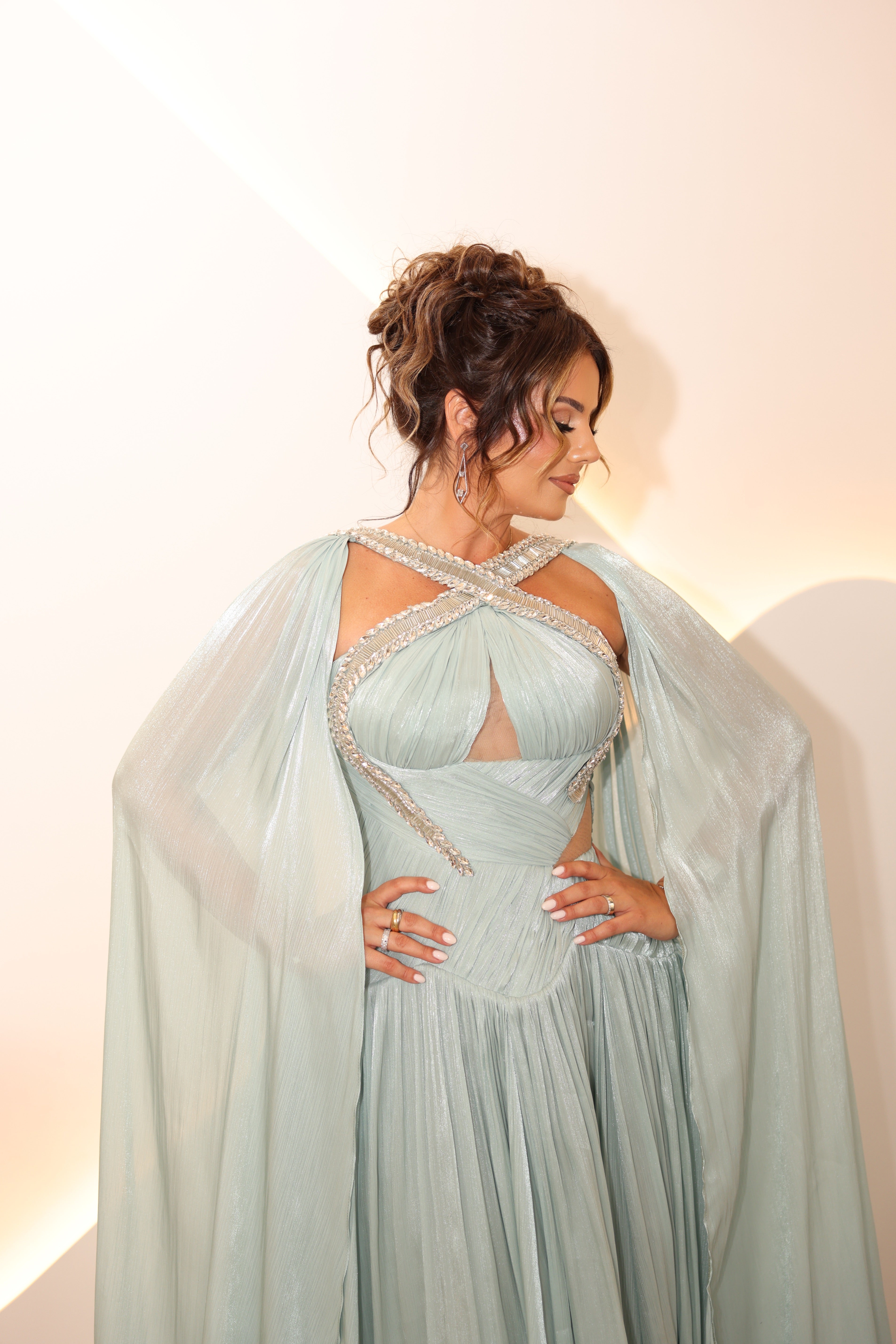 Nèala - Ice Blue Cape Gown