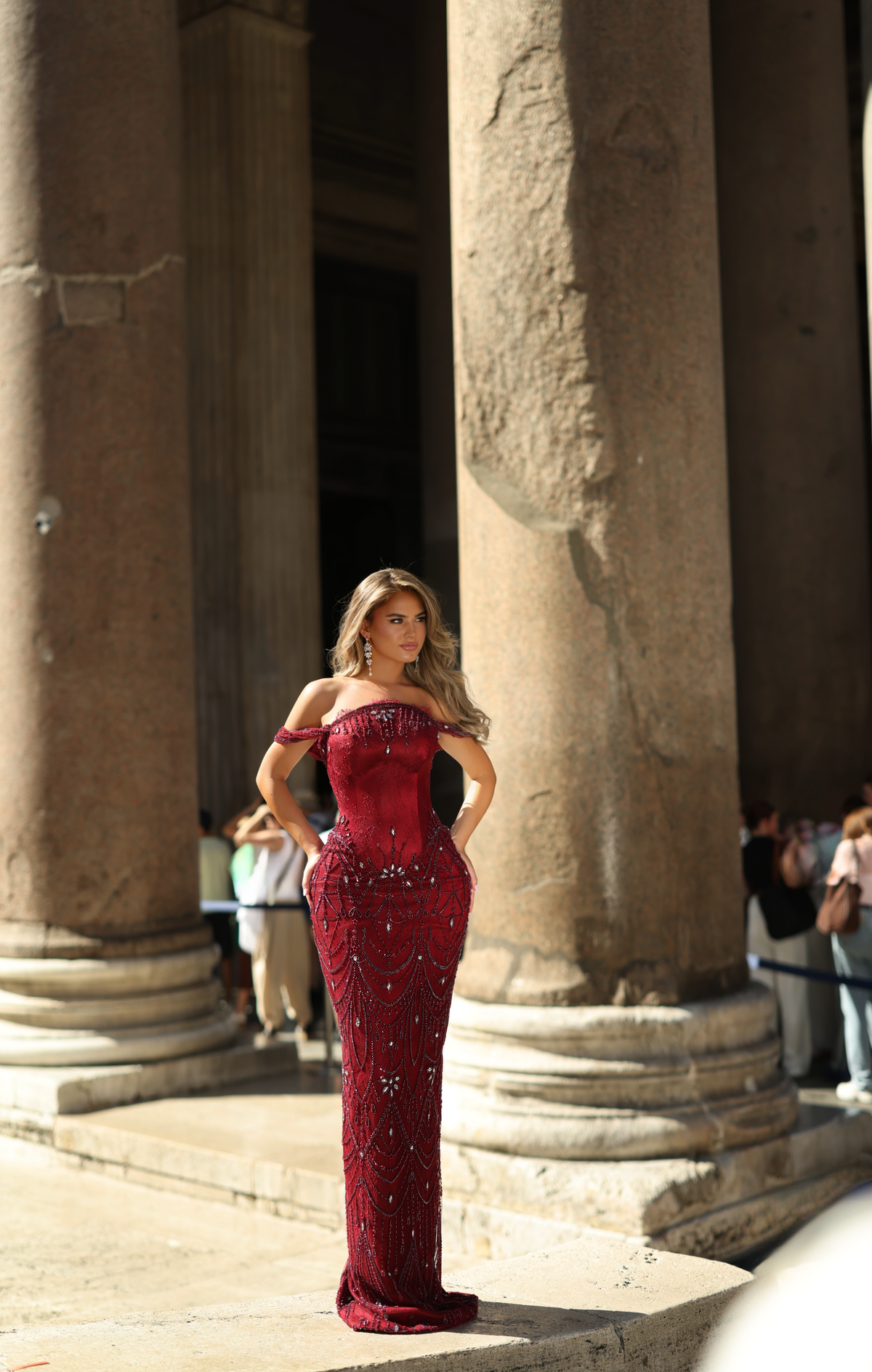 Giulietta - Beaded drape fitted dress