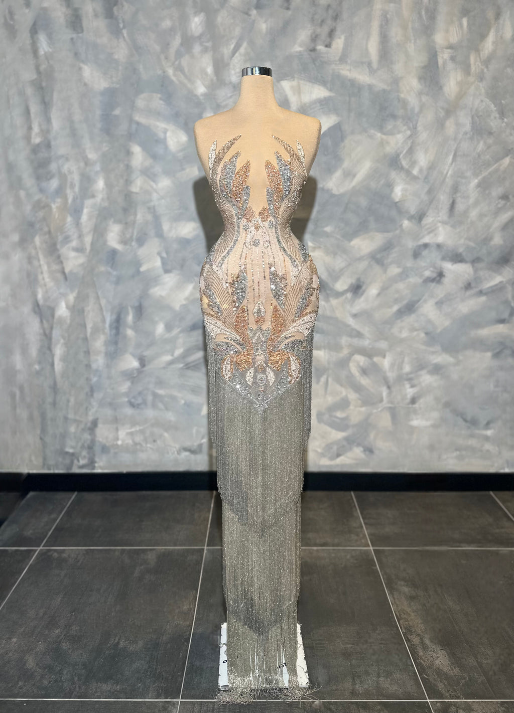 Kleoná - Crystal Fringe Gown