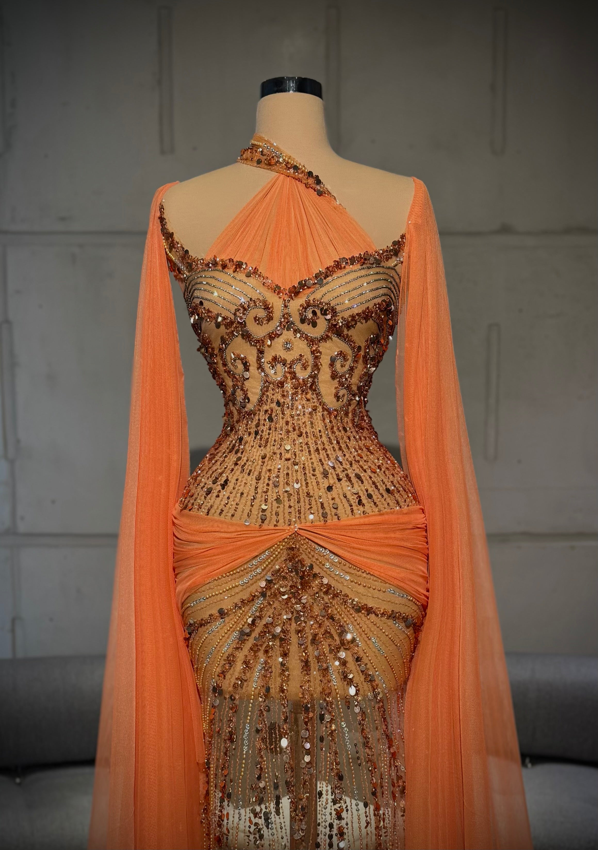 Solandra – Crystal Cape Gown