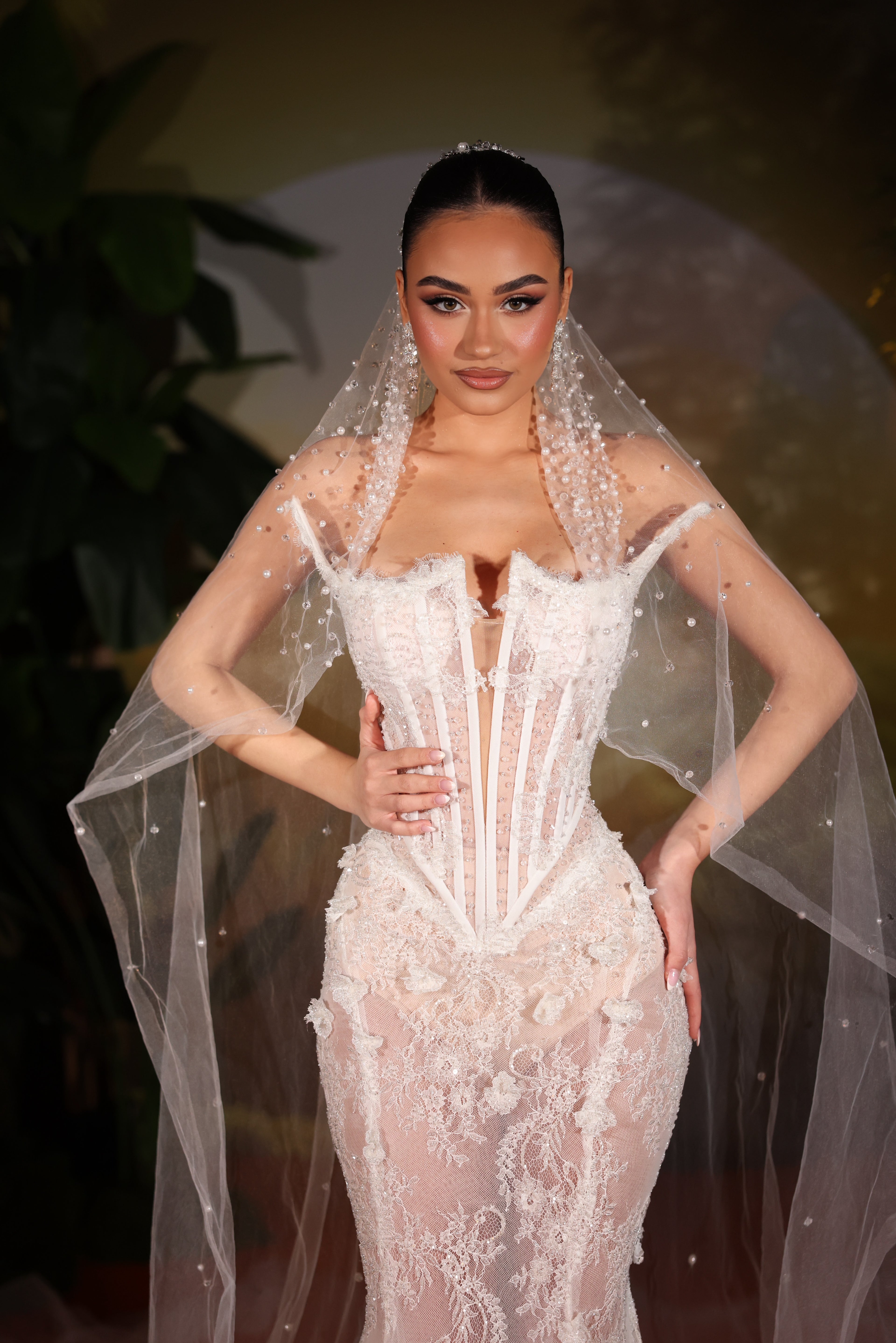 Daliana - Beaded Lace Mermaid Gown