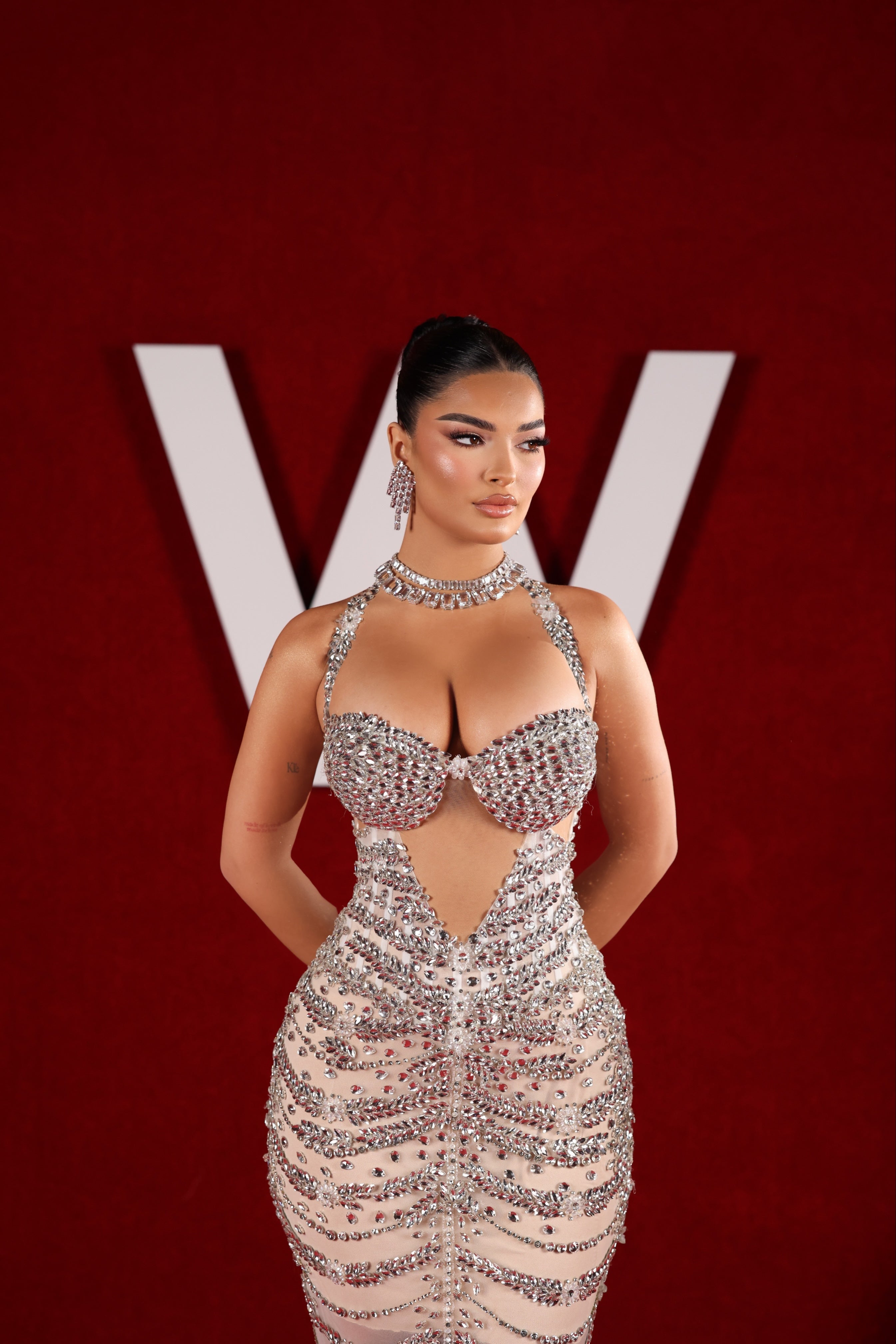 Bethany - Crystal Embellished Halter Cutout Mermaid Gown