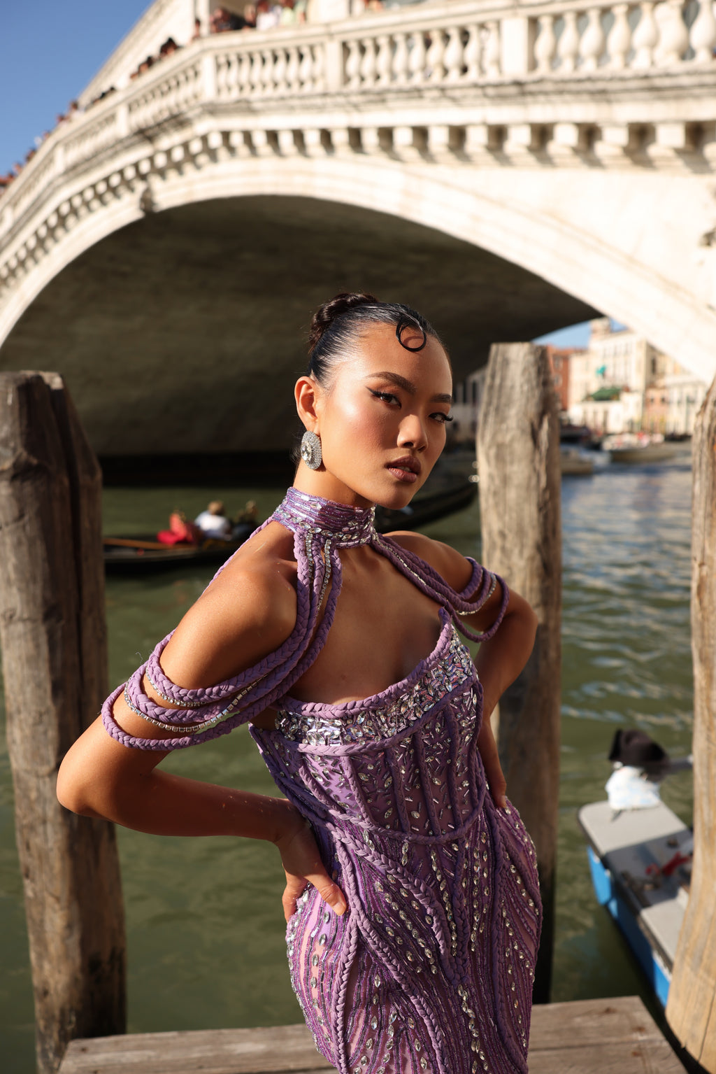 Ronita - Braided Gown with Crystal Collar