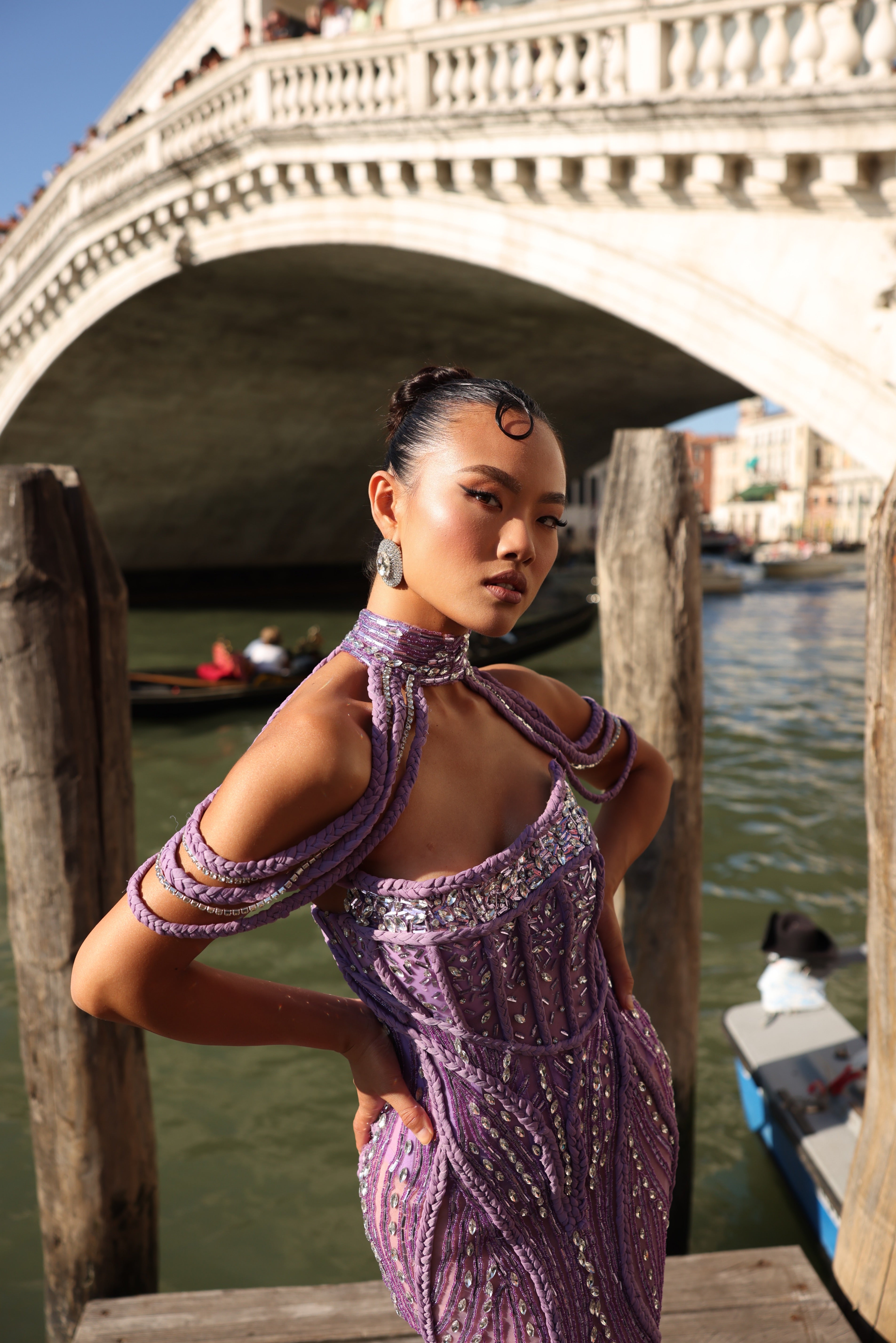 Ronita - Braided Gown with Crystal Collar