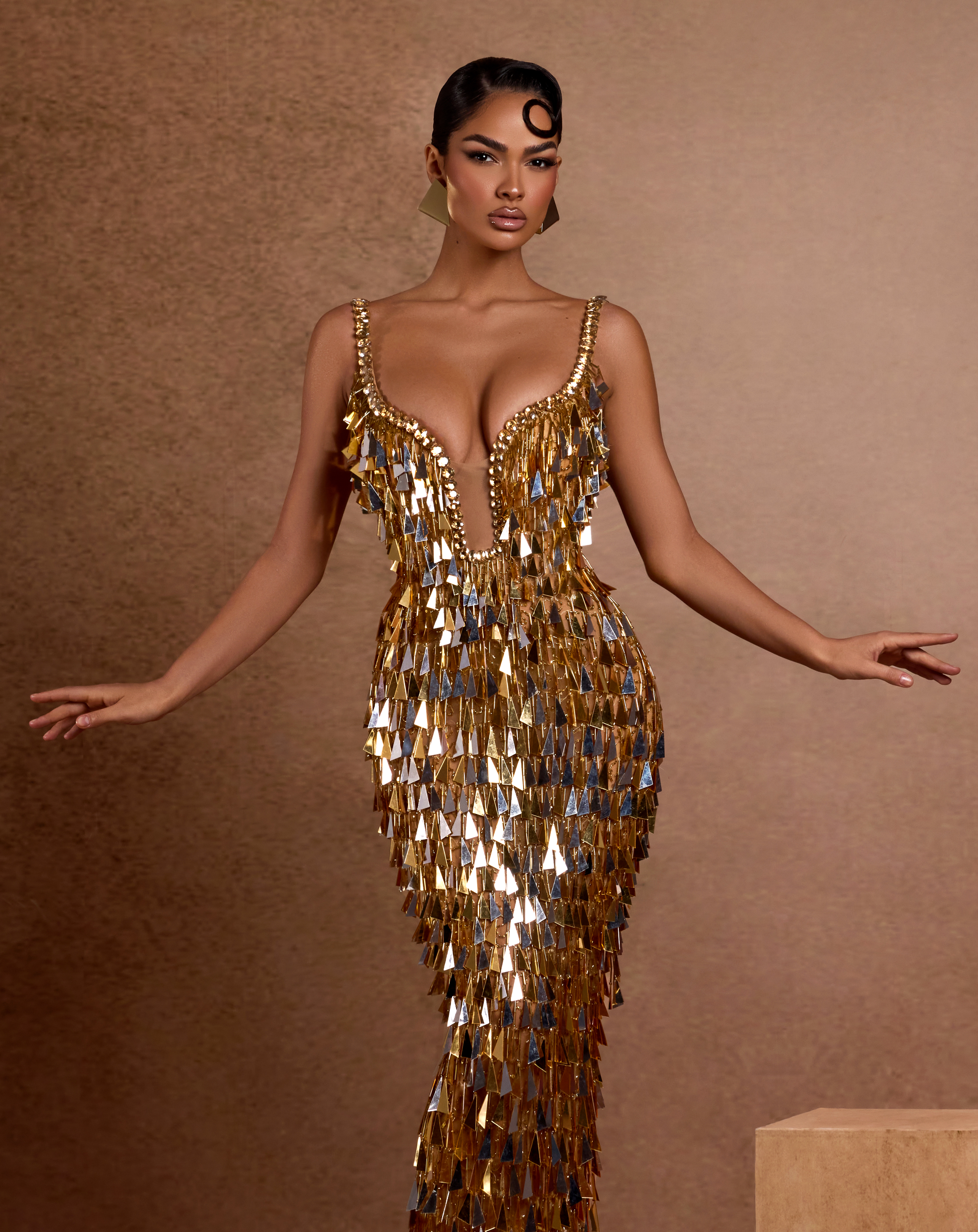 Golden Throne Plunge Gown