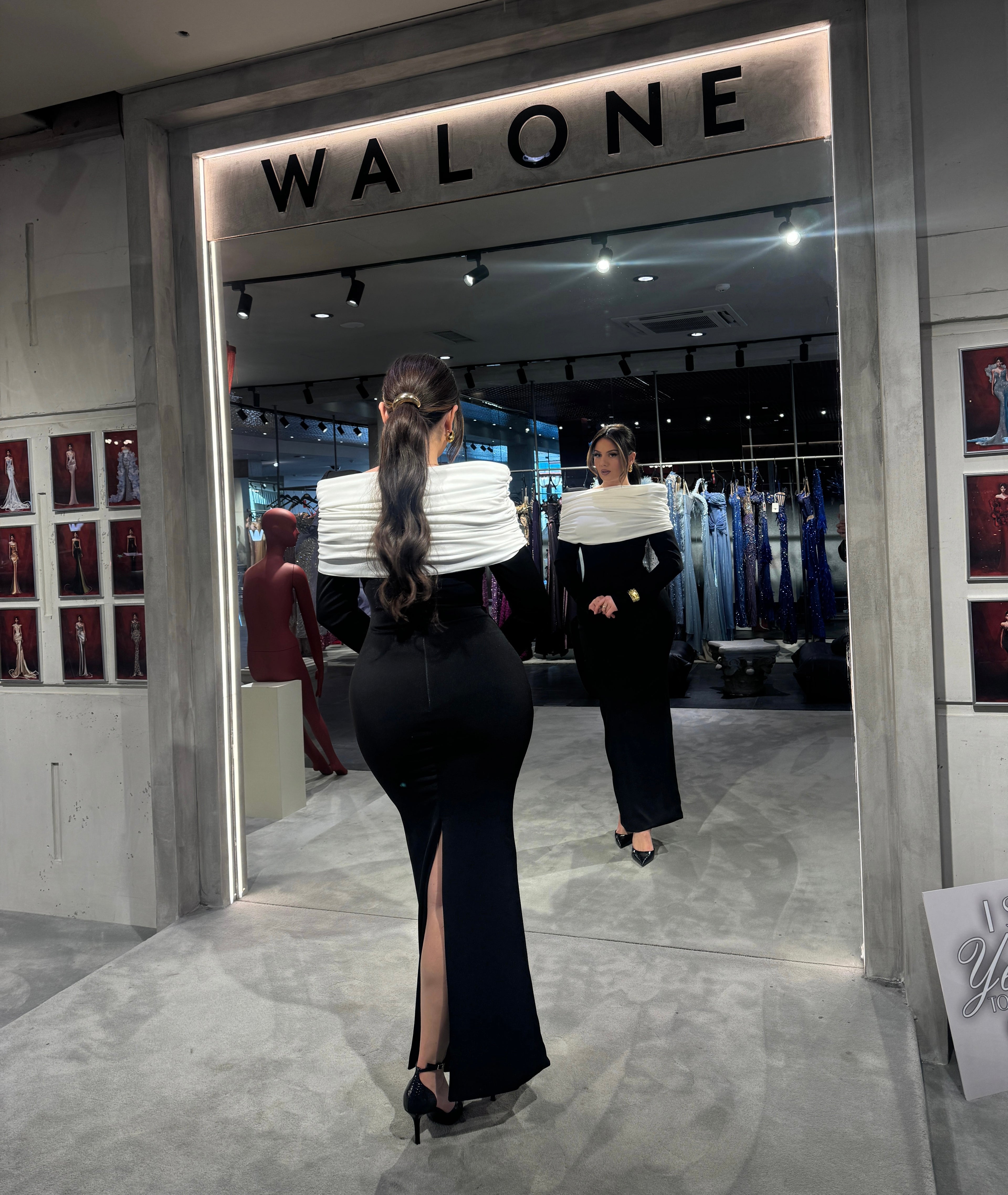 Black & White Midi Dress