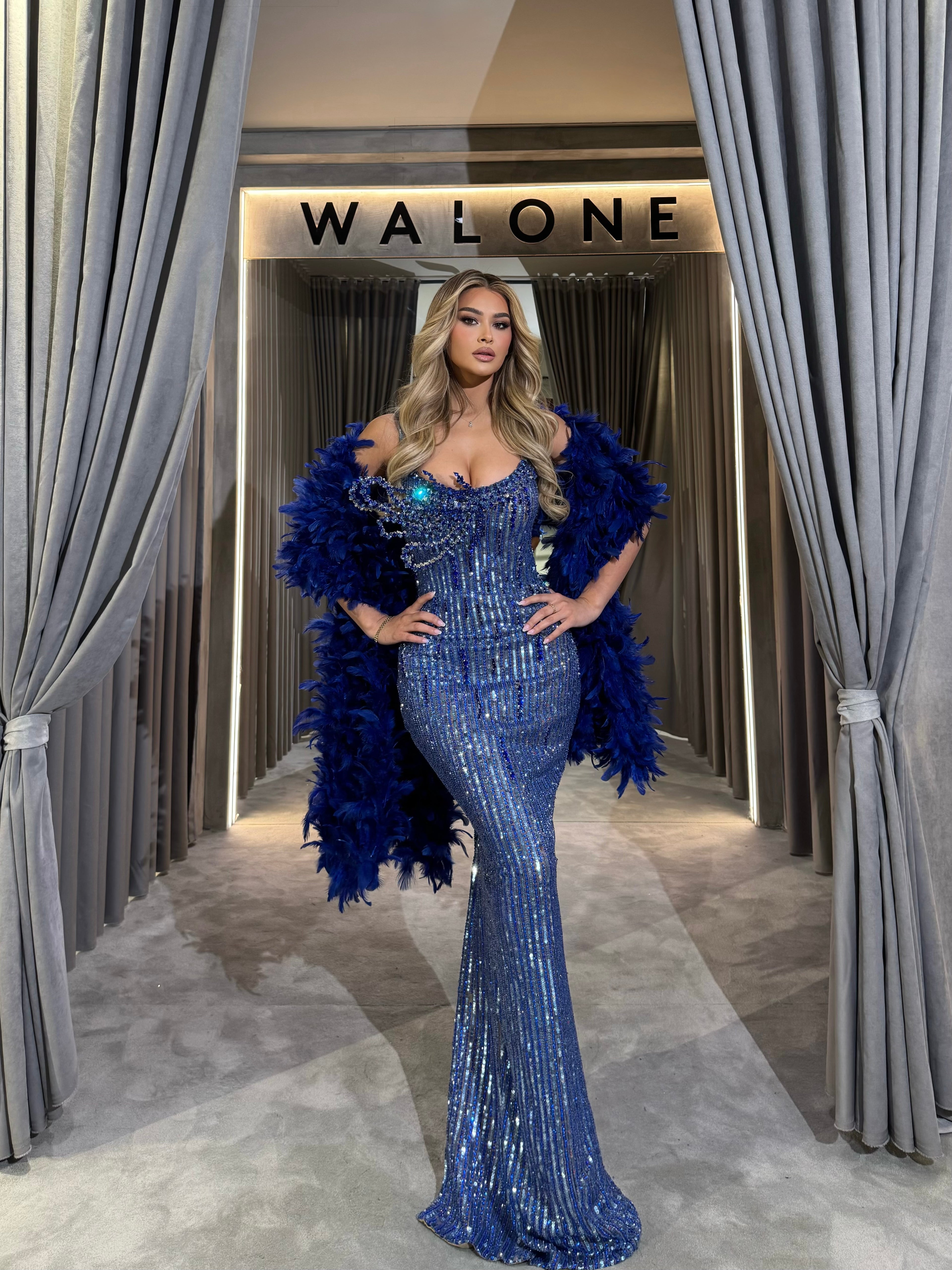 Sapphire Sequin Mermaid Gown