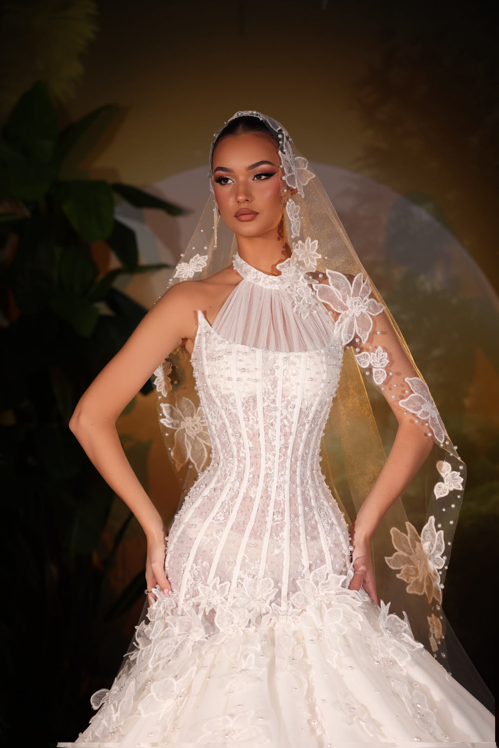 Averline - Halter Neck with Structured Corset Bodice