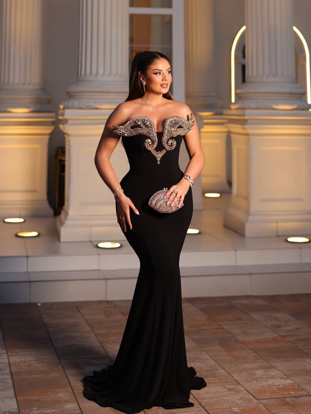 Iresa - Strapless Crystal Gown