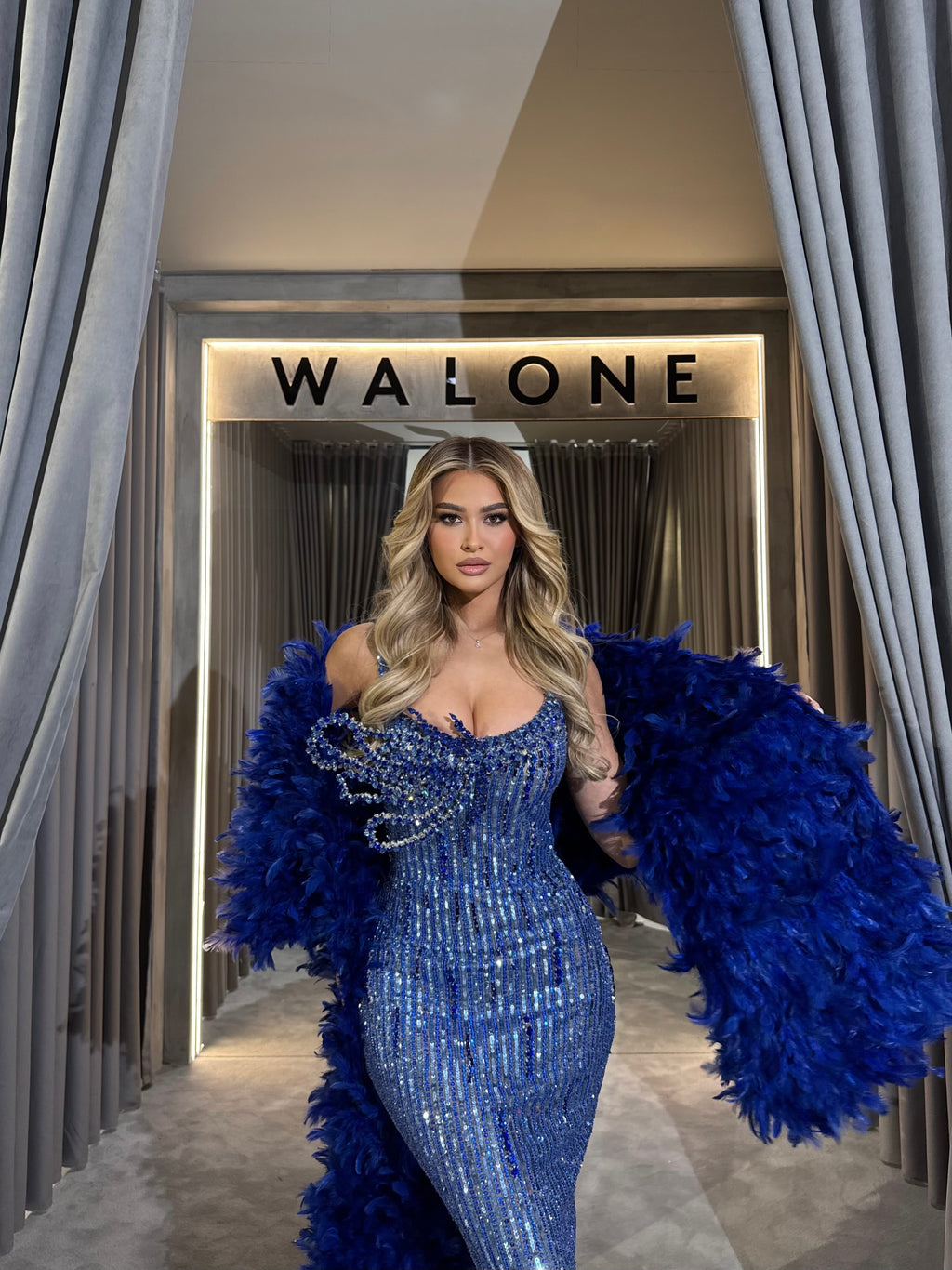 Sapphire Sequin Mermaid Gown