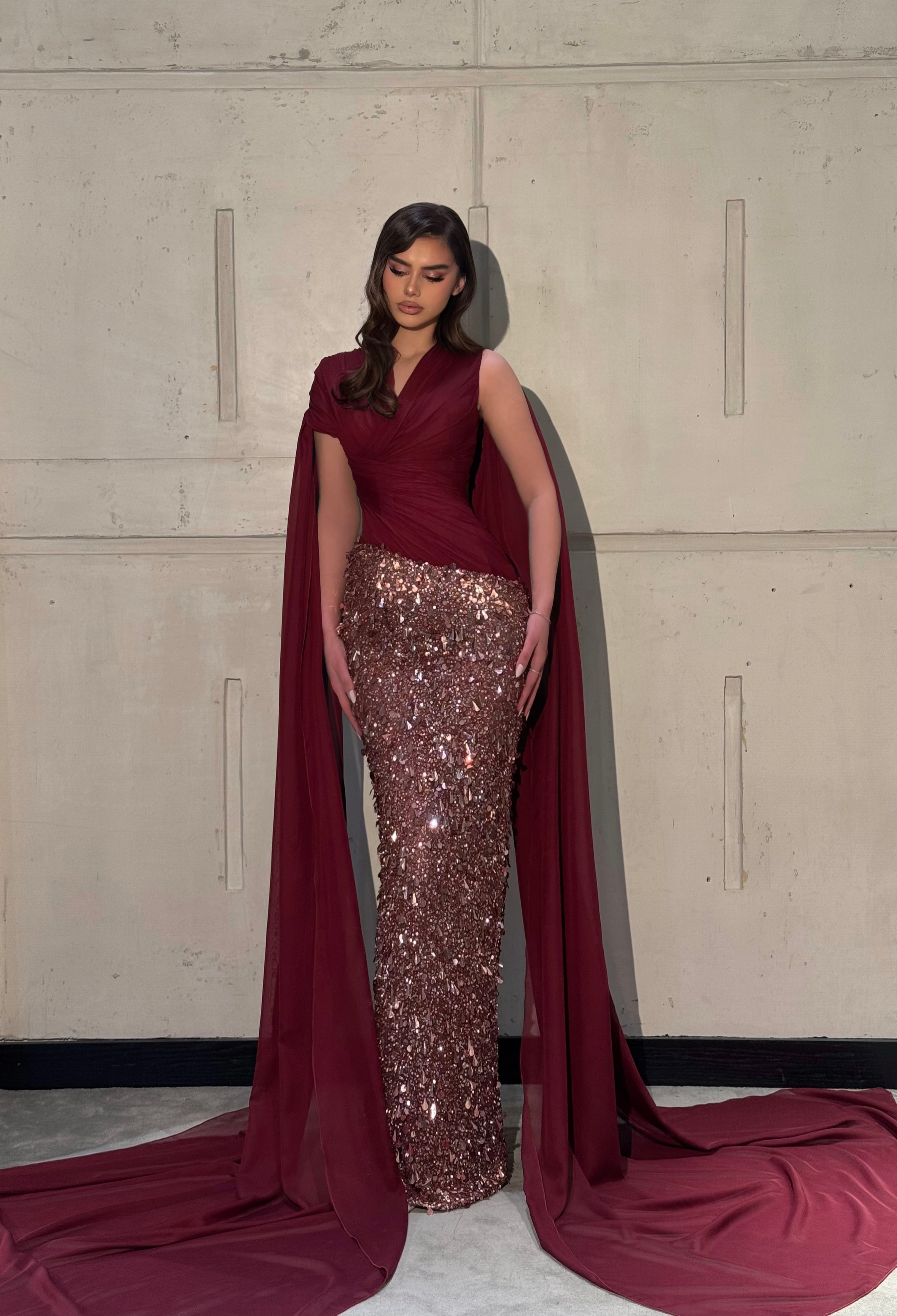 Egia - Crystal Cape Gown