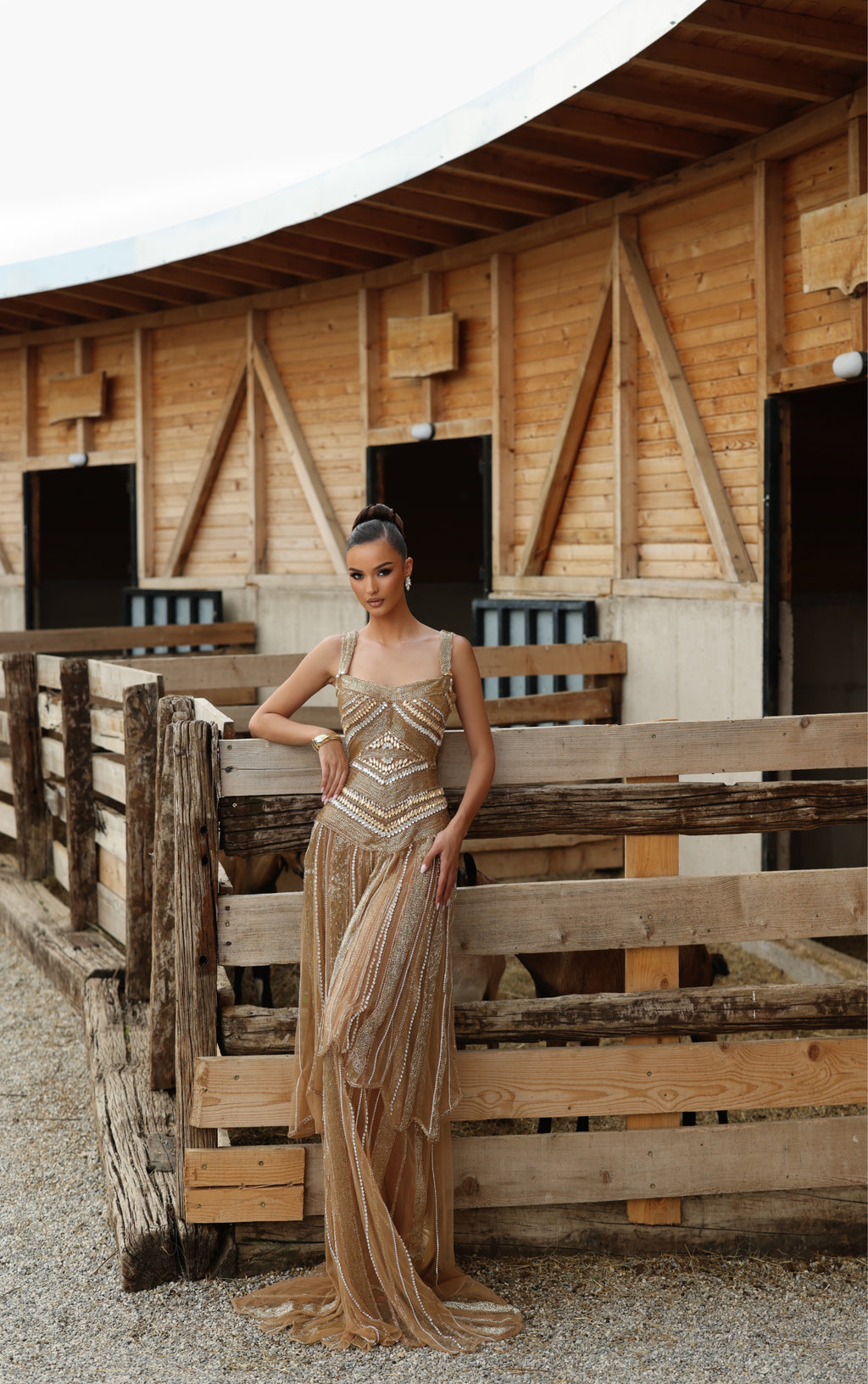 Jona - Beaded Fringe Gown