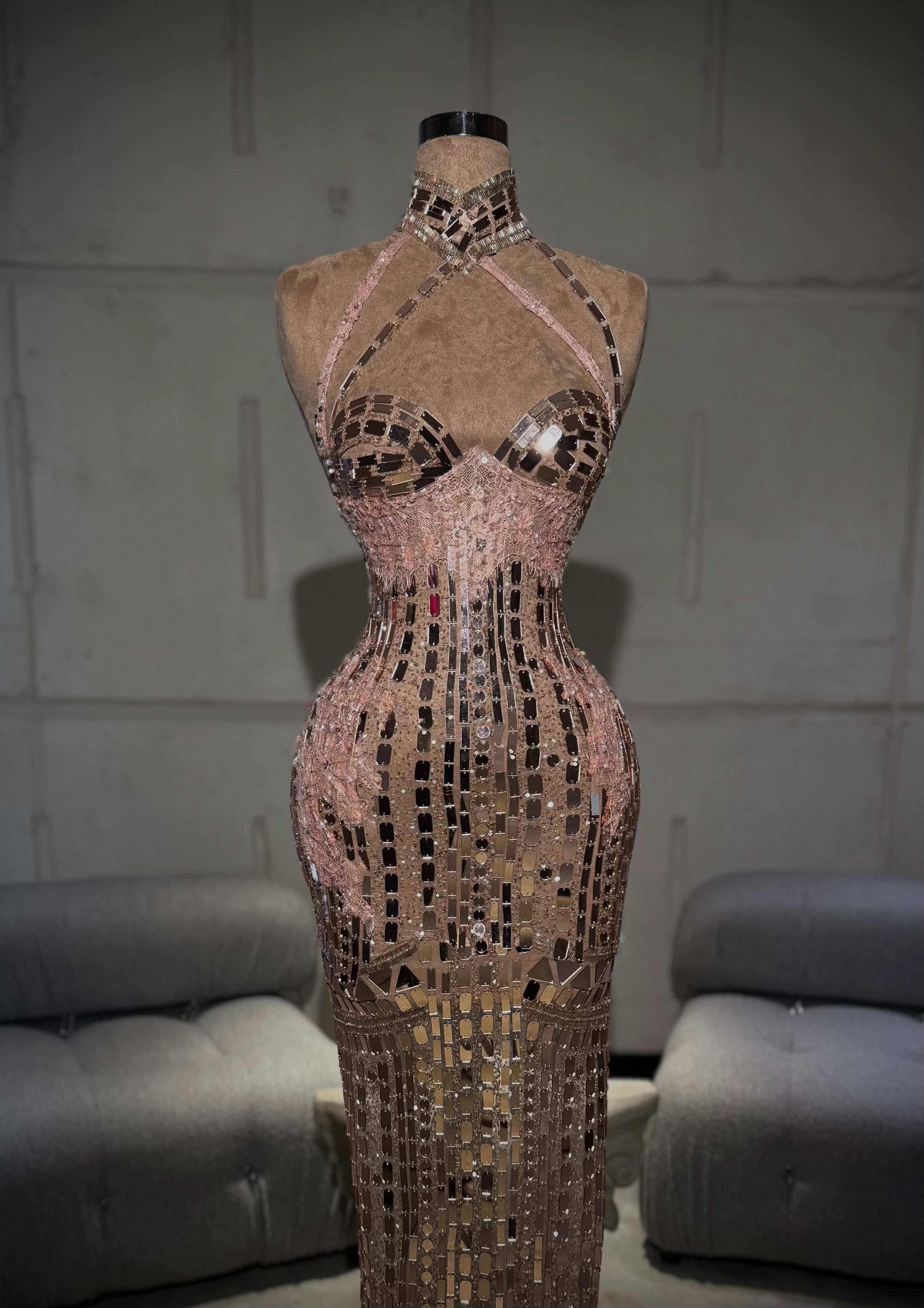 Saera - Mirror Mosaic Corset Gown